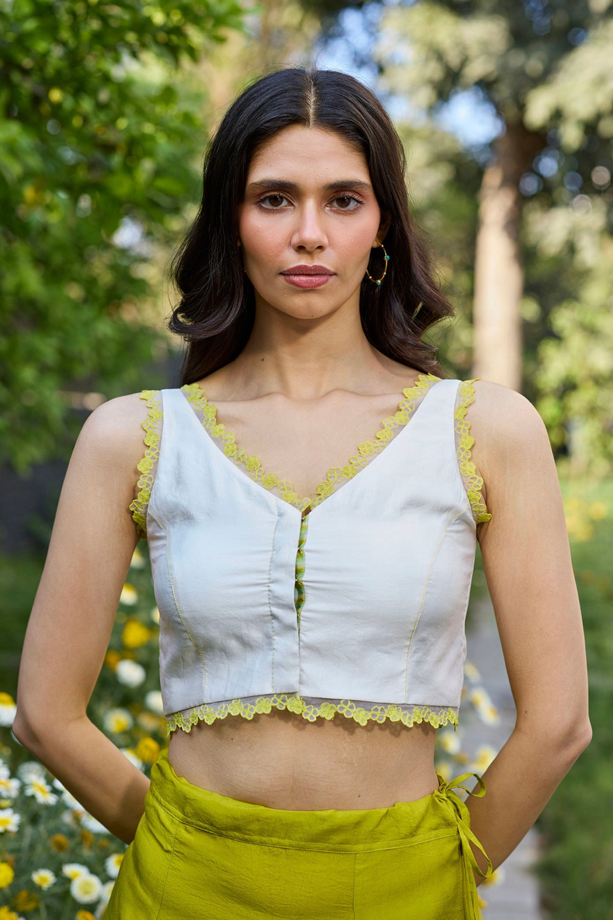 Petal & Path Ivory Embroidered Blouse