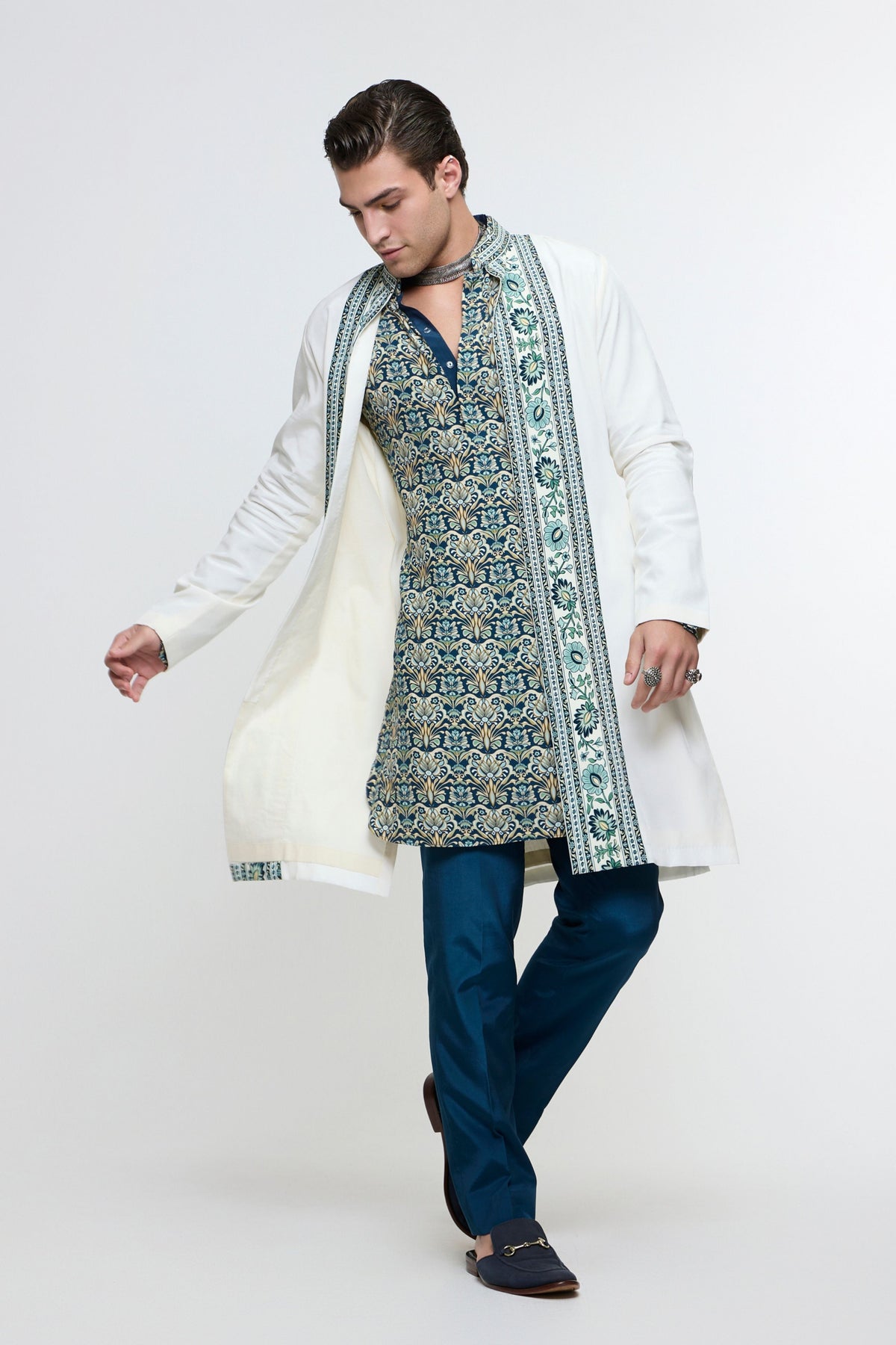 Neel Rolled Up Kurta