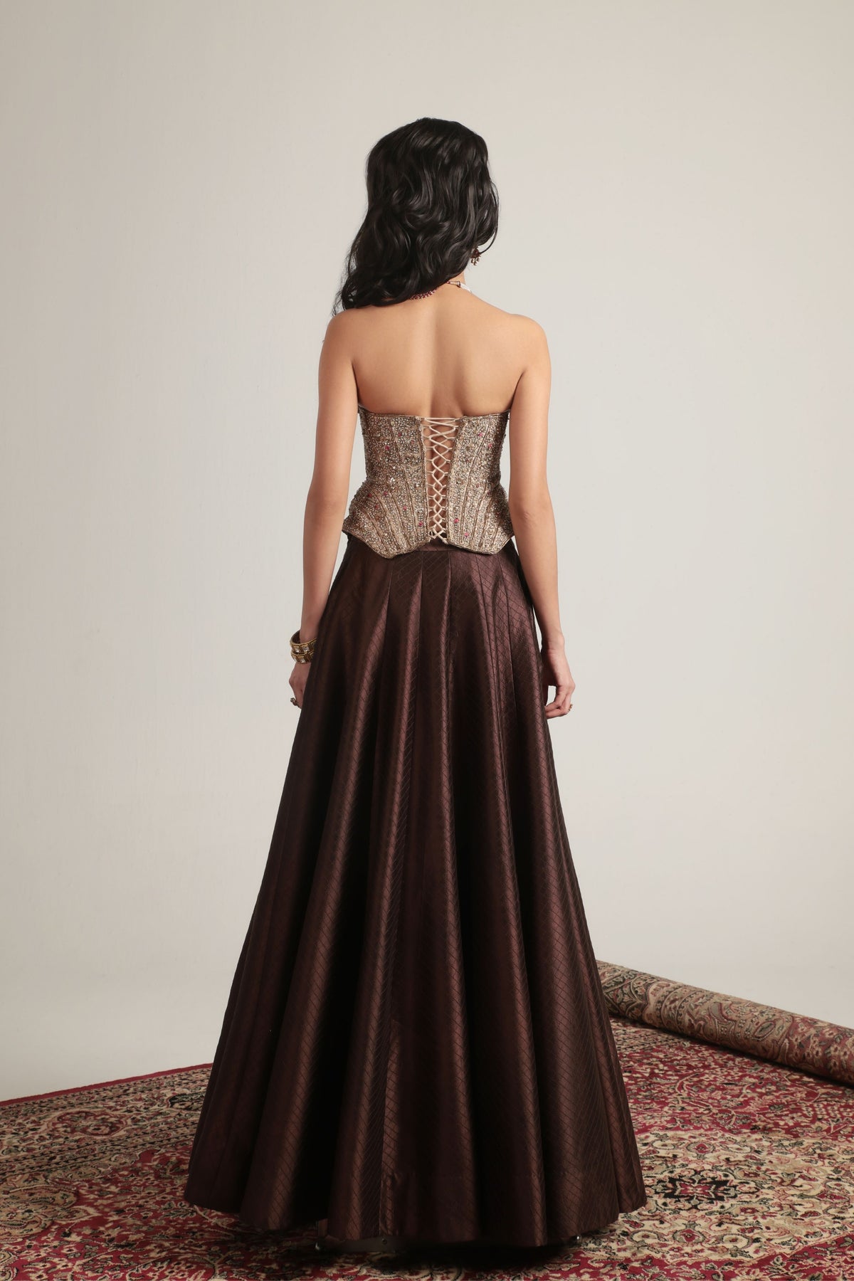 Corset Quilted Lehenga Set