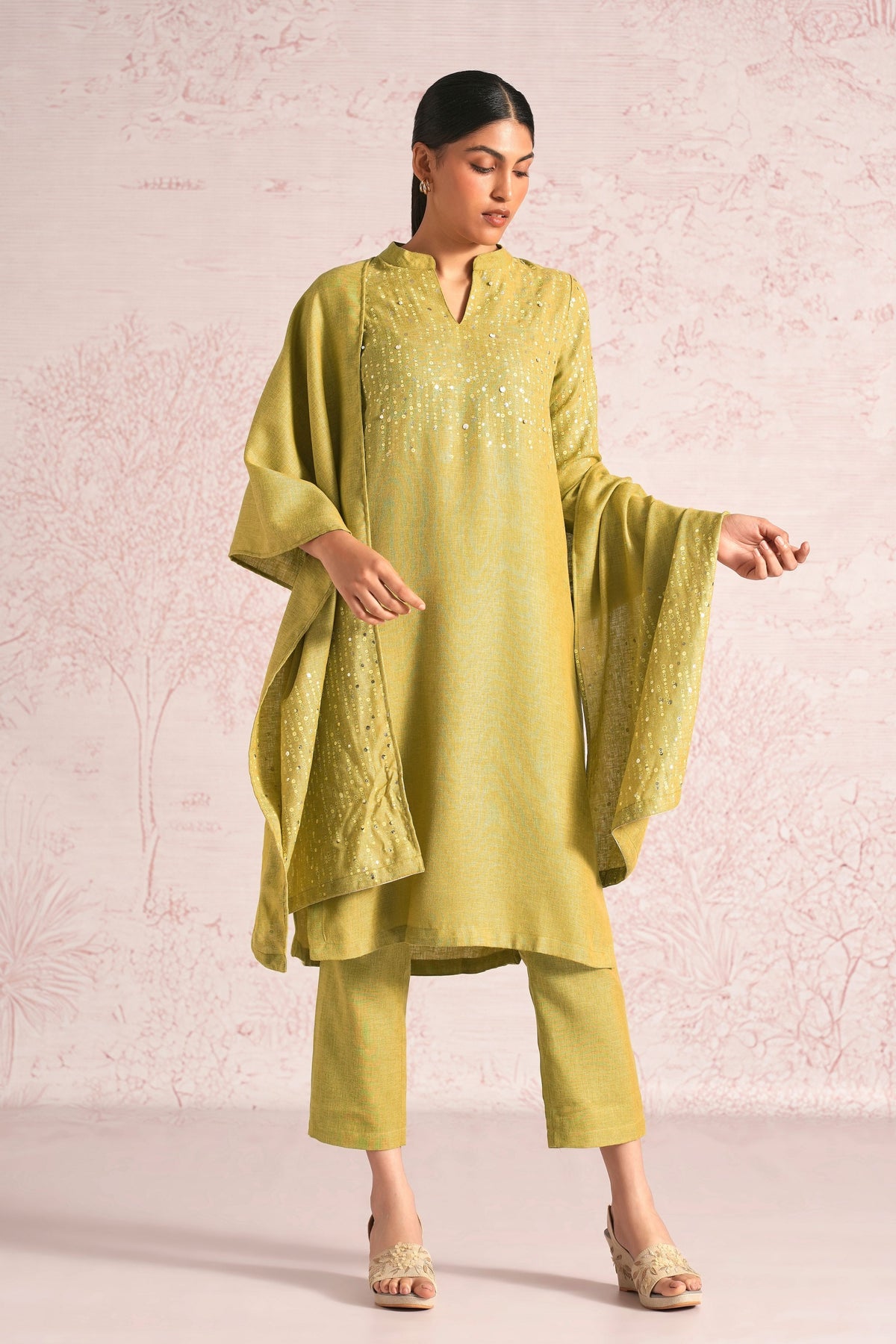 Shimmer Pear Kurta & Pant