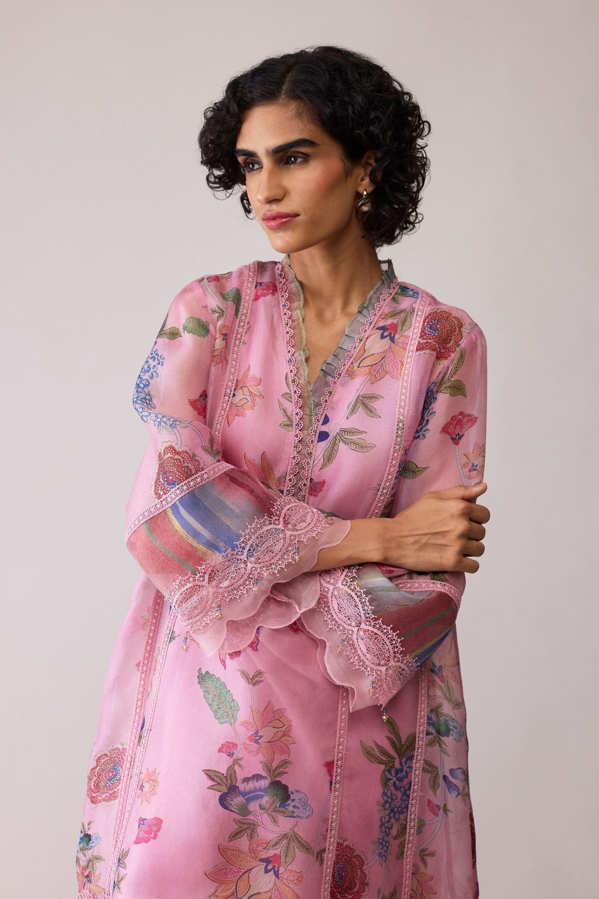Farida Pink Print Kurta Set