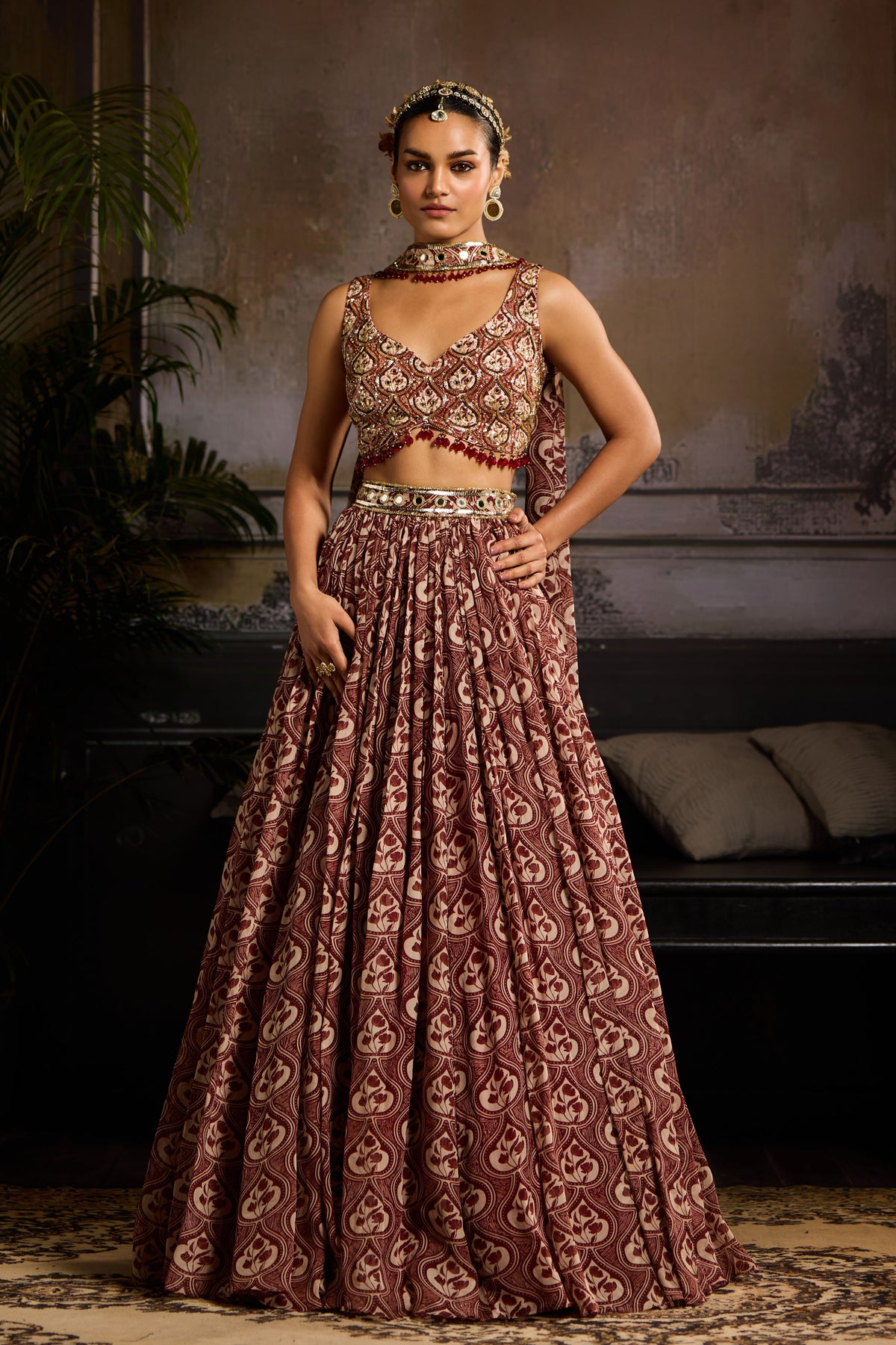 Maroon Lehenga Set