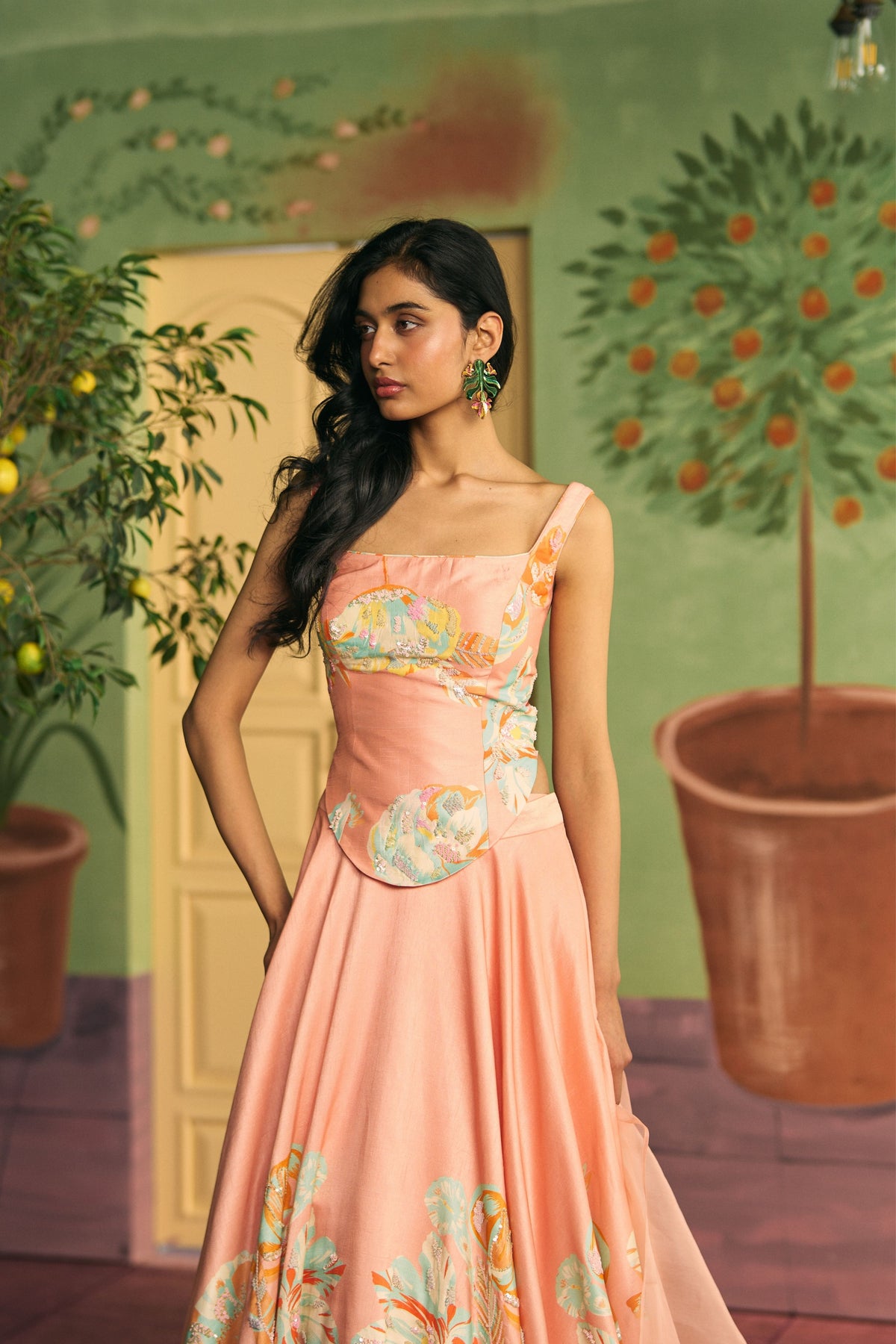 Apricot Bloom Lehenga Set