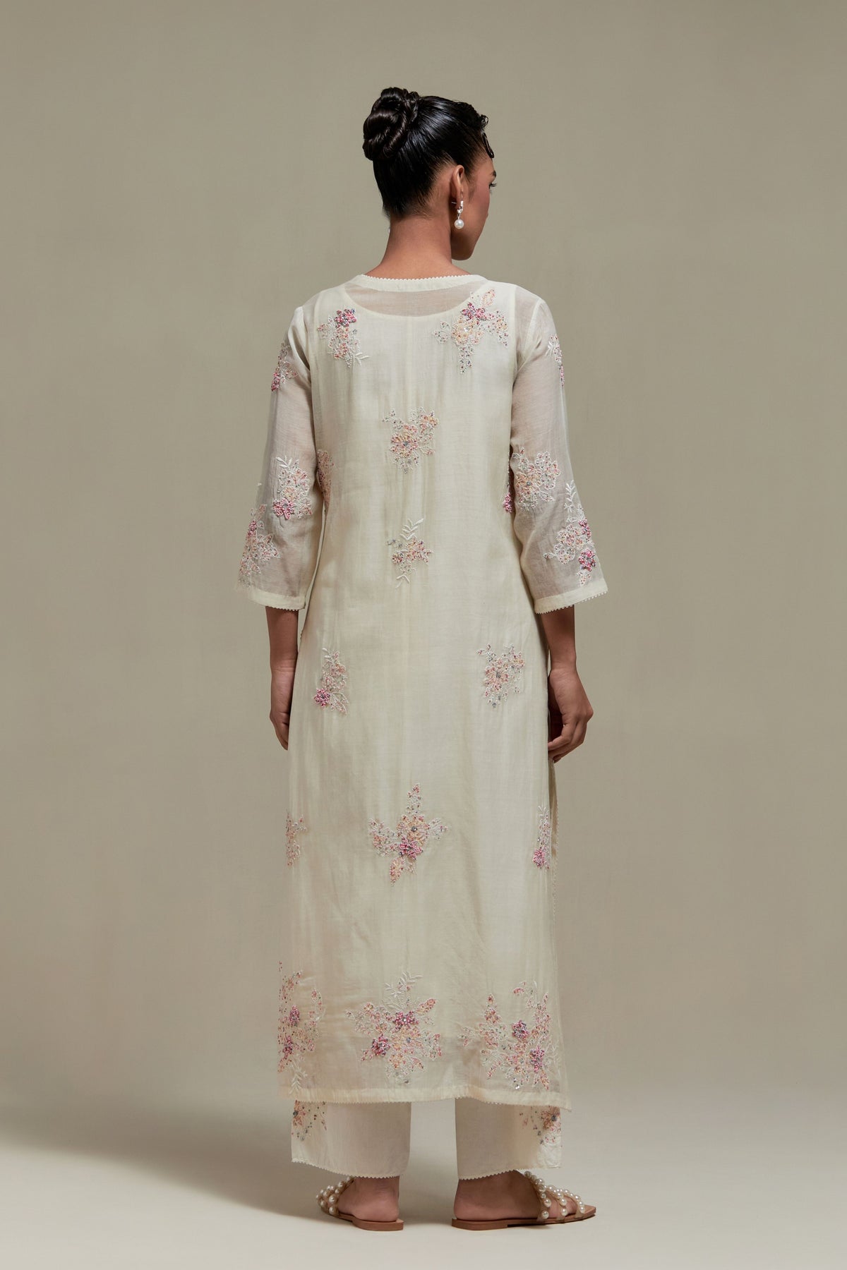 Pink Round Neck Kurta Set