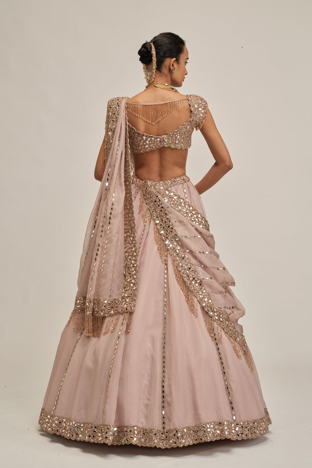 Ash Embroidered Lehenga Set