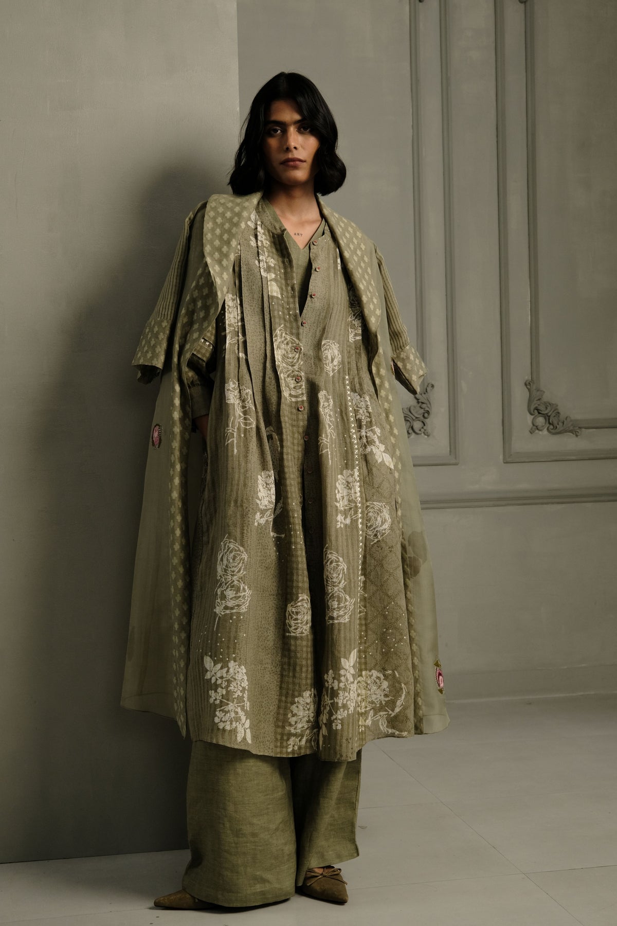 Sage Organza Jacket Set