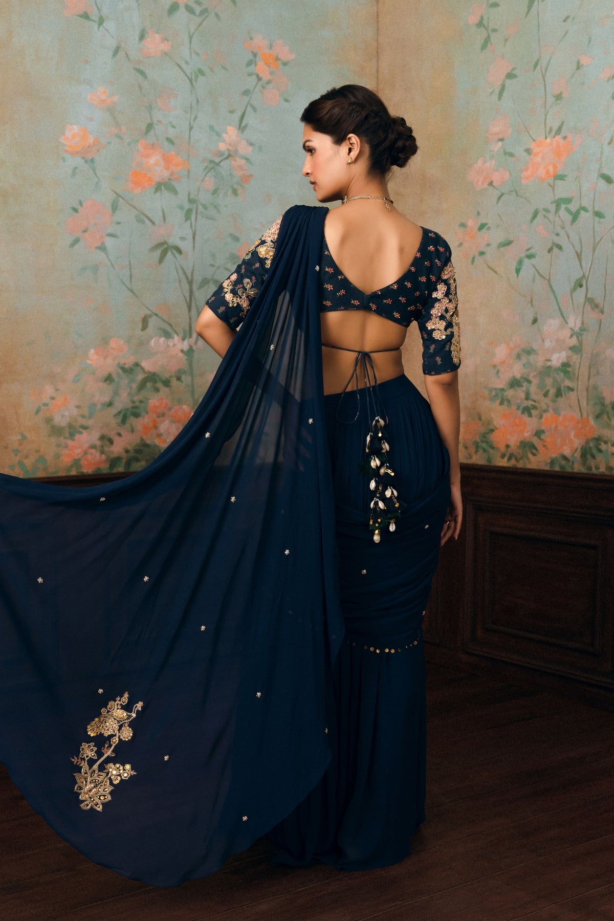 Navy Kaia Saree Set