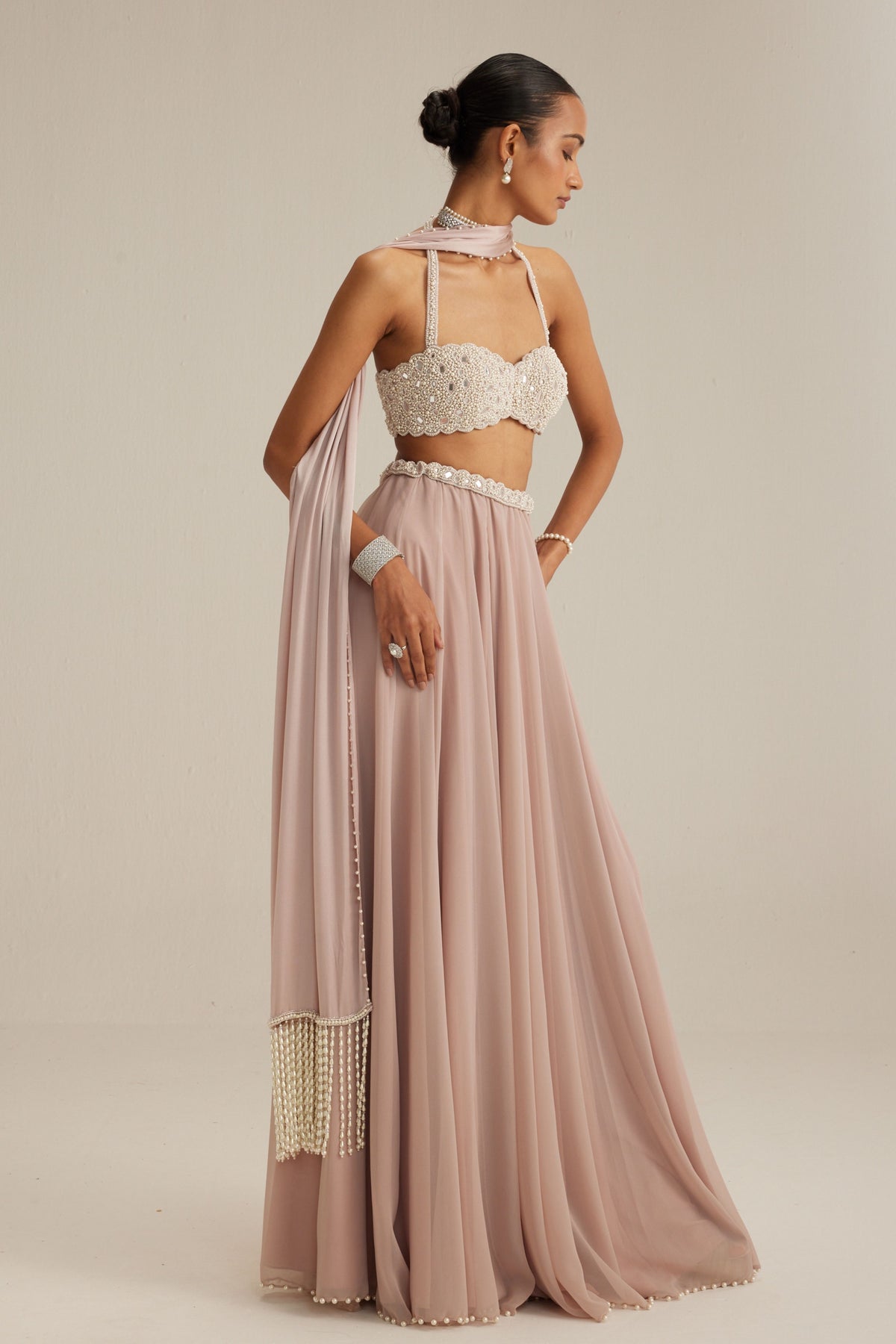 Ash Pink Skirt Set