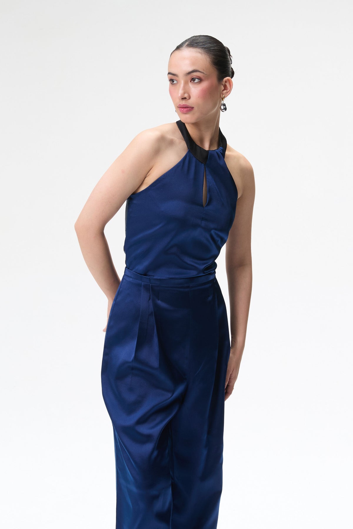 Midnight Blue Silk Jumpsuit