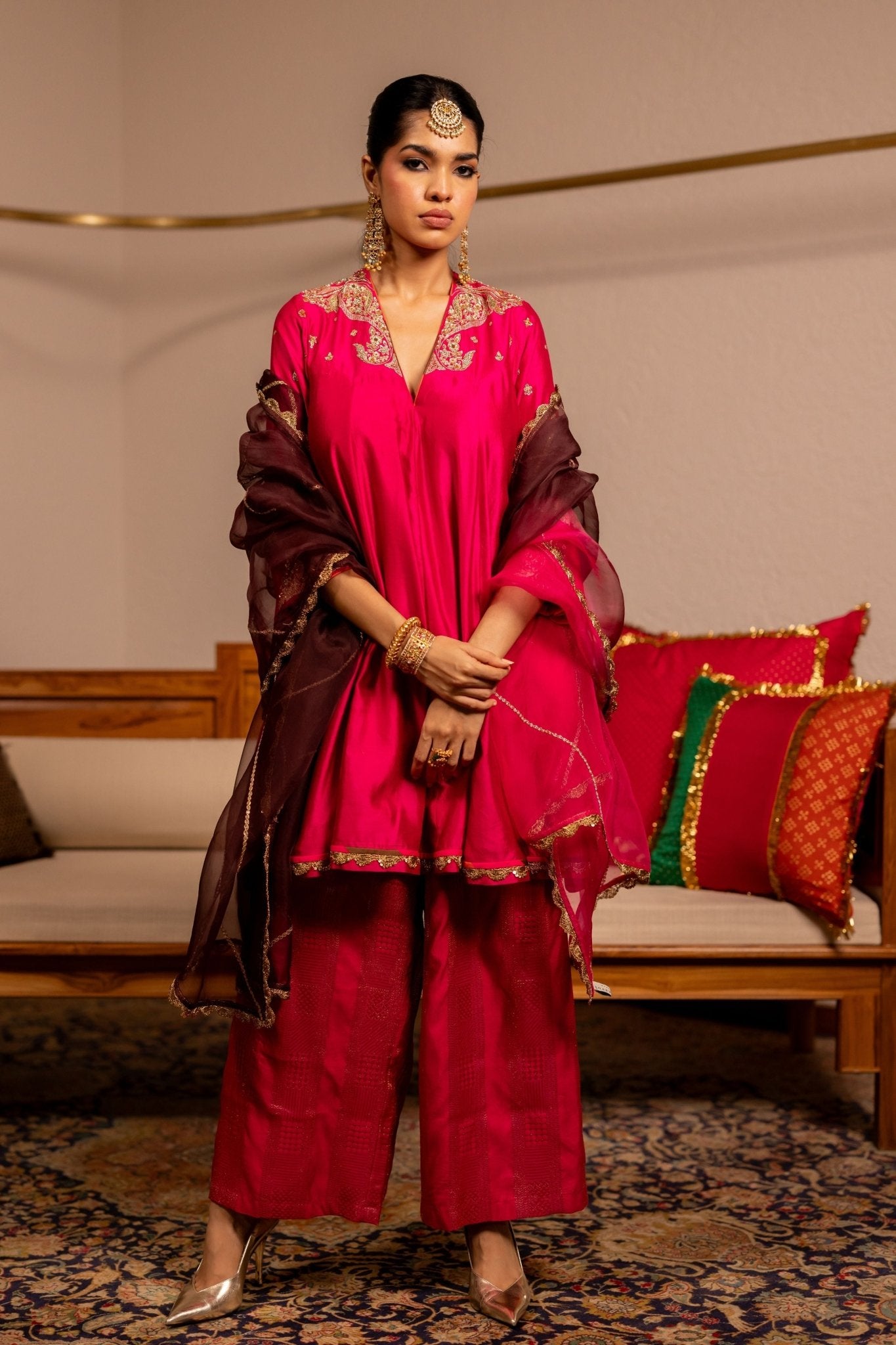 Rajasi Pink Kurta Set - Pooja & Keyur - Elahe