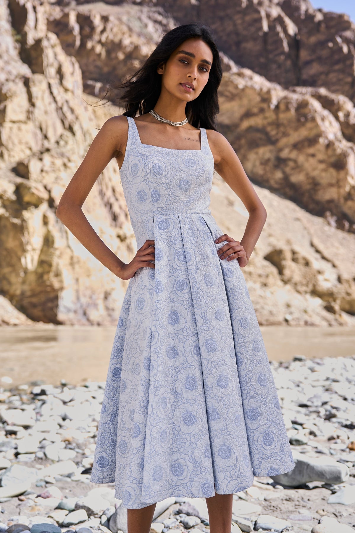 Floral Flared Midi