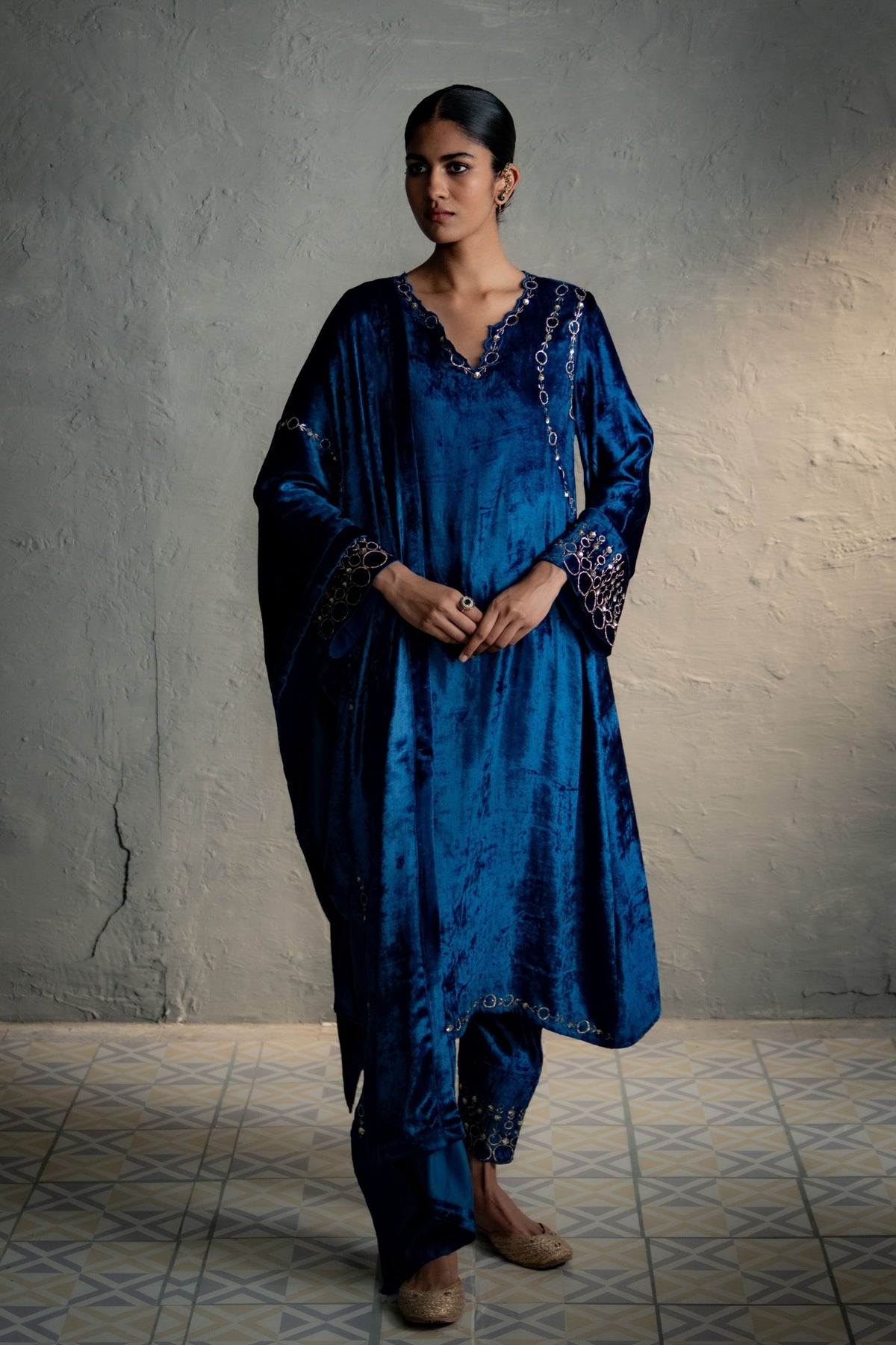 Phiran Style Velvet kurta Set