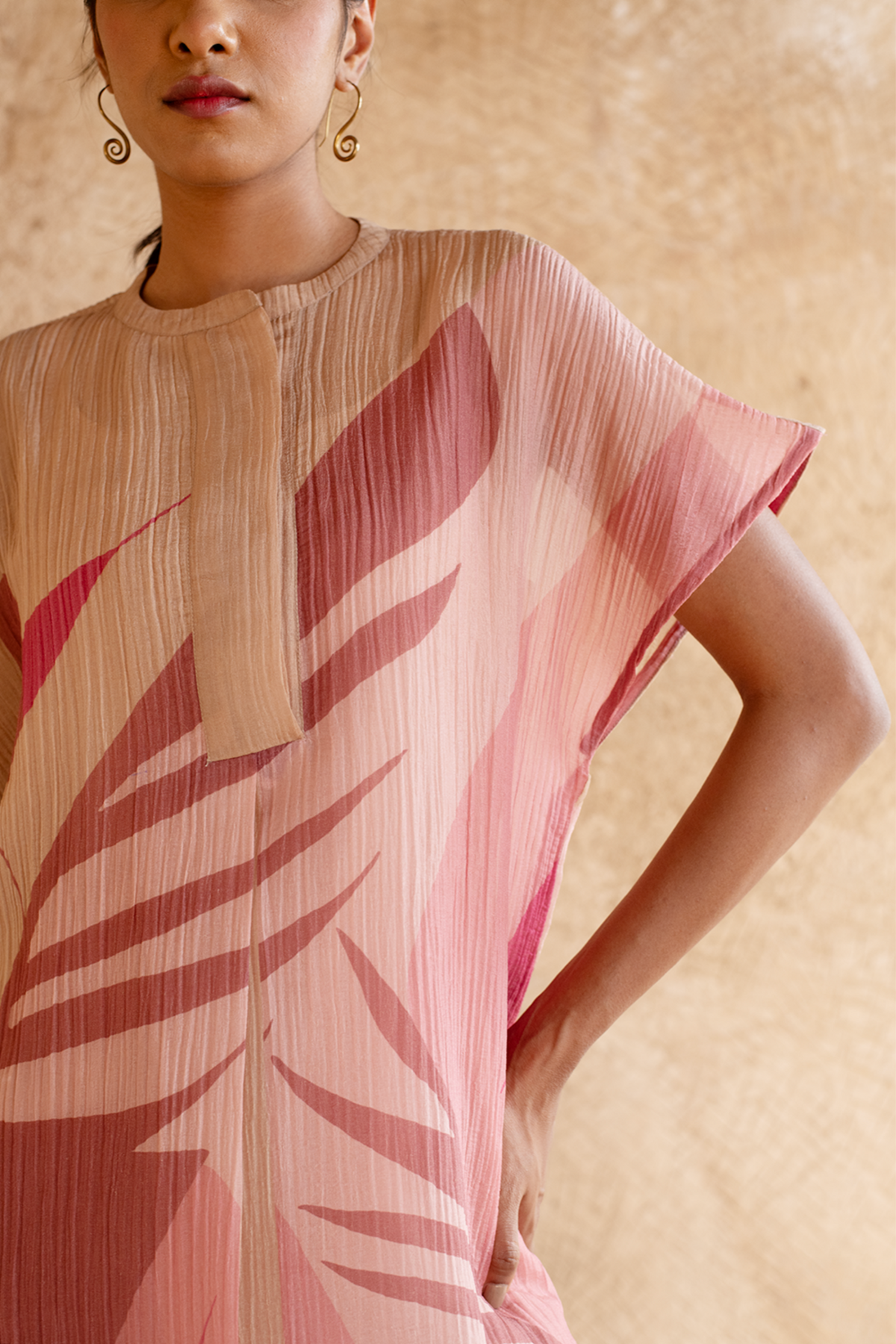 Soft Beige Straight Tunic Set