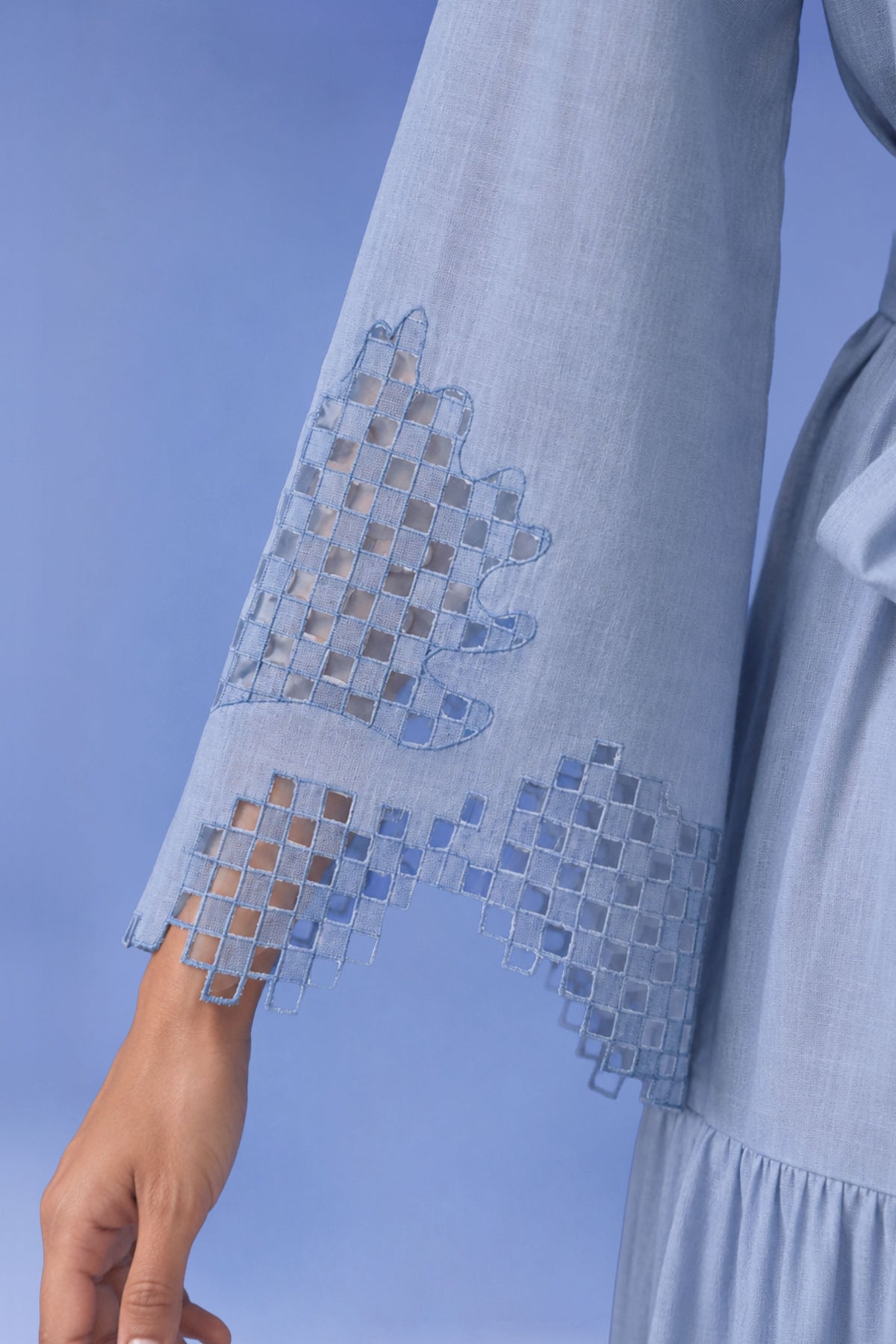 Ikat Cutwork Long Dress