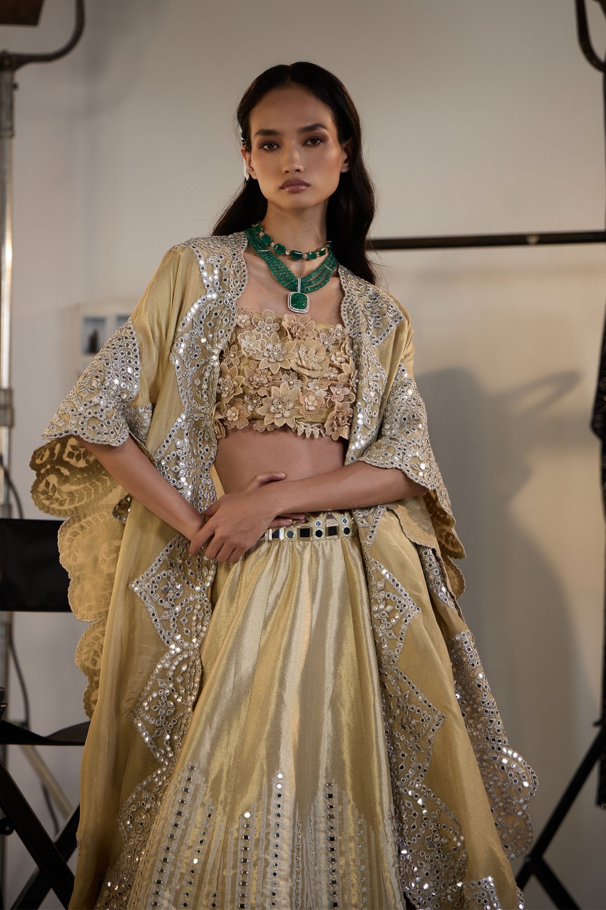 Golden Tissue Organza Cape