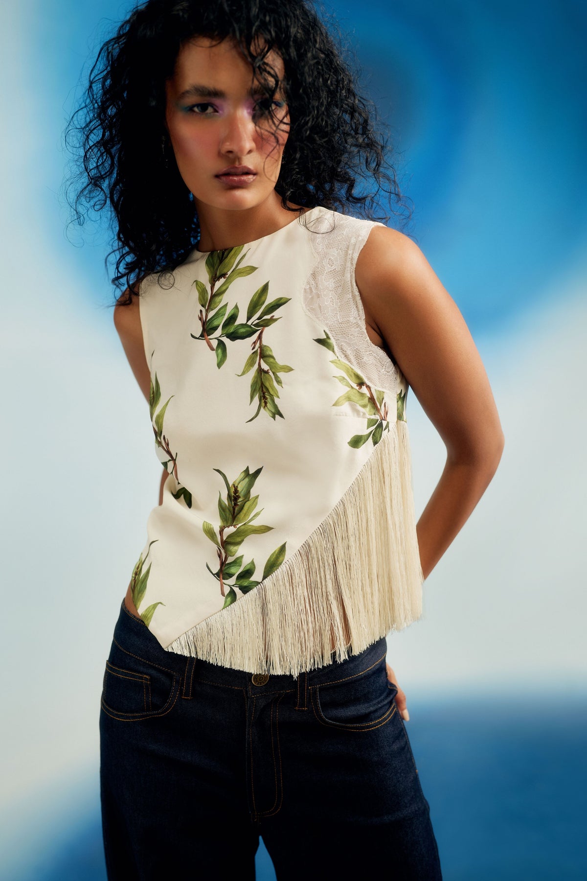 Fringed Lace Top