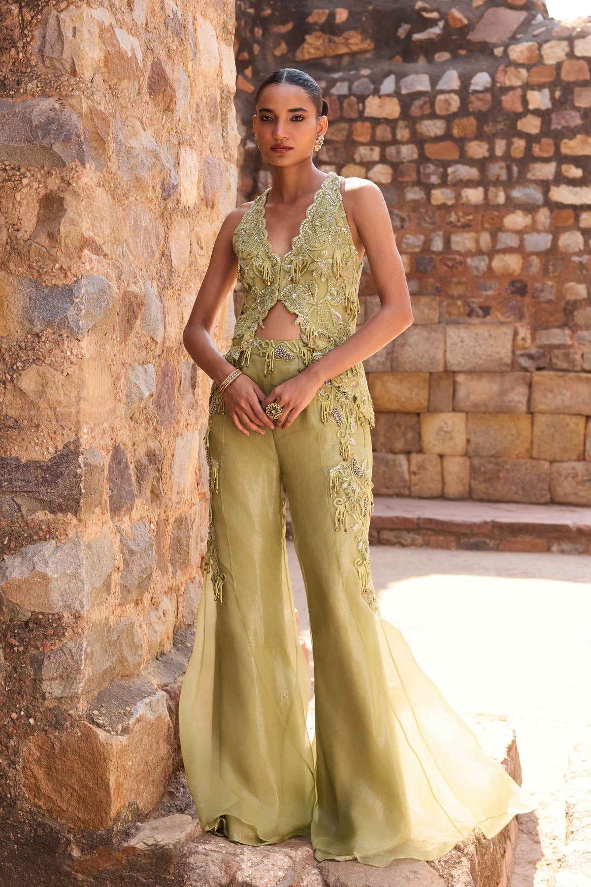Sage Green Embellished Co-ord Set
