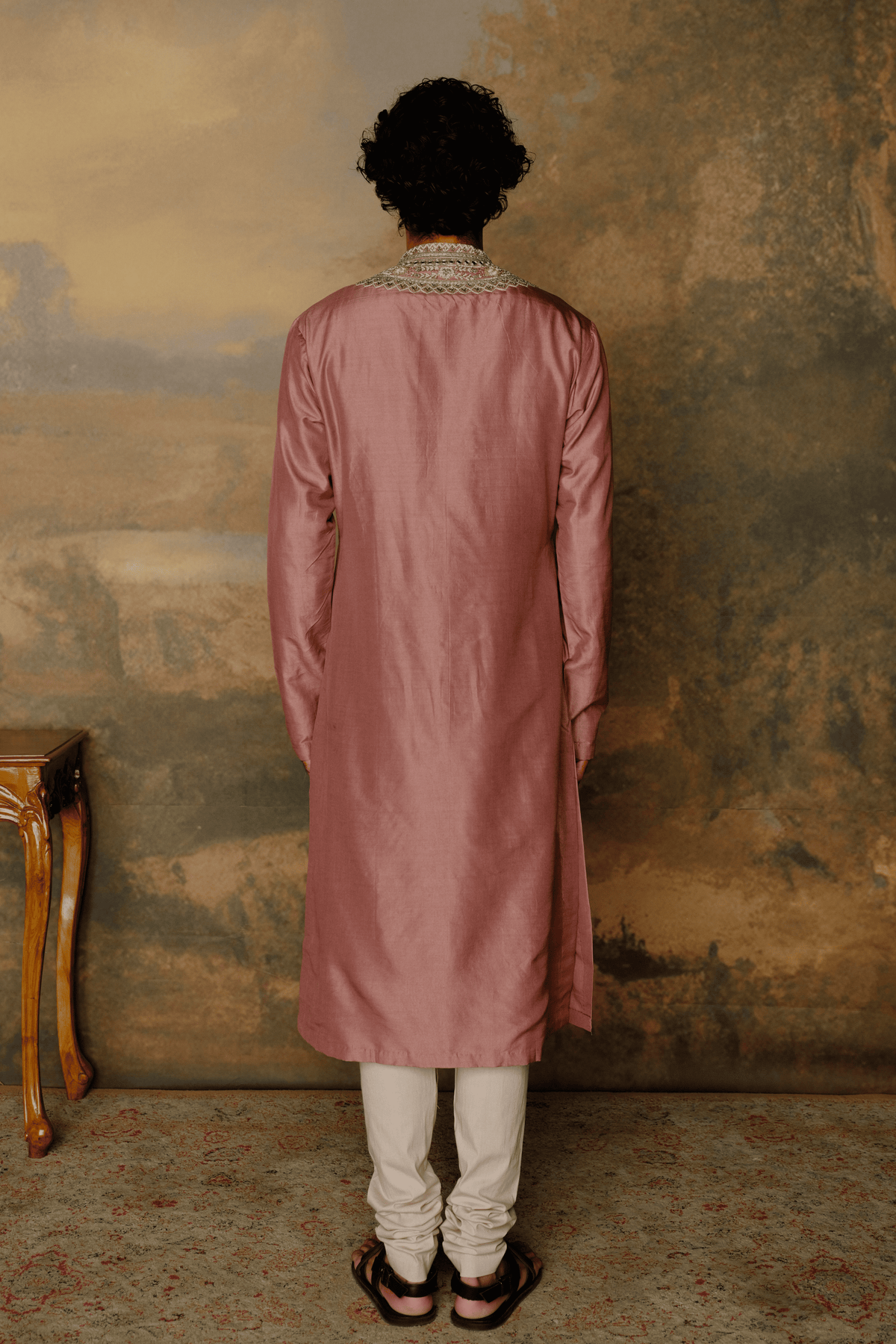 Peach Embroidered Kurta Set