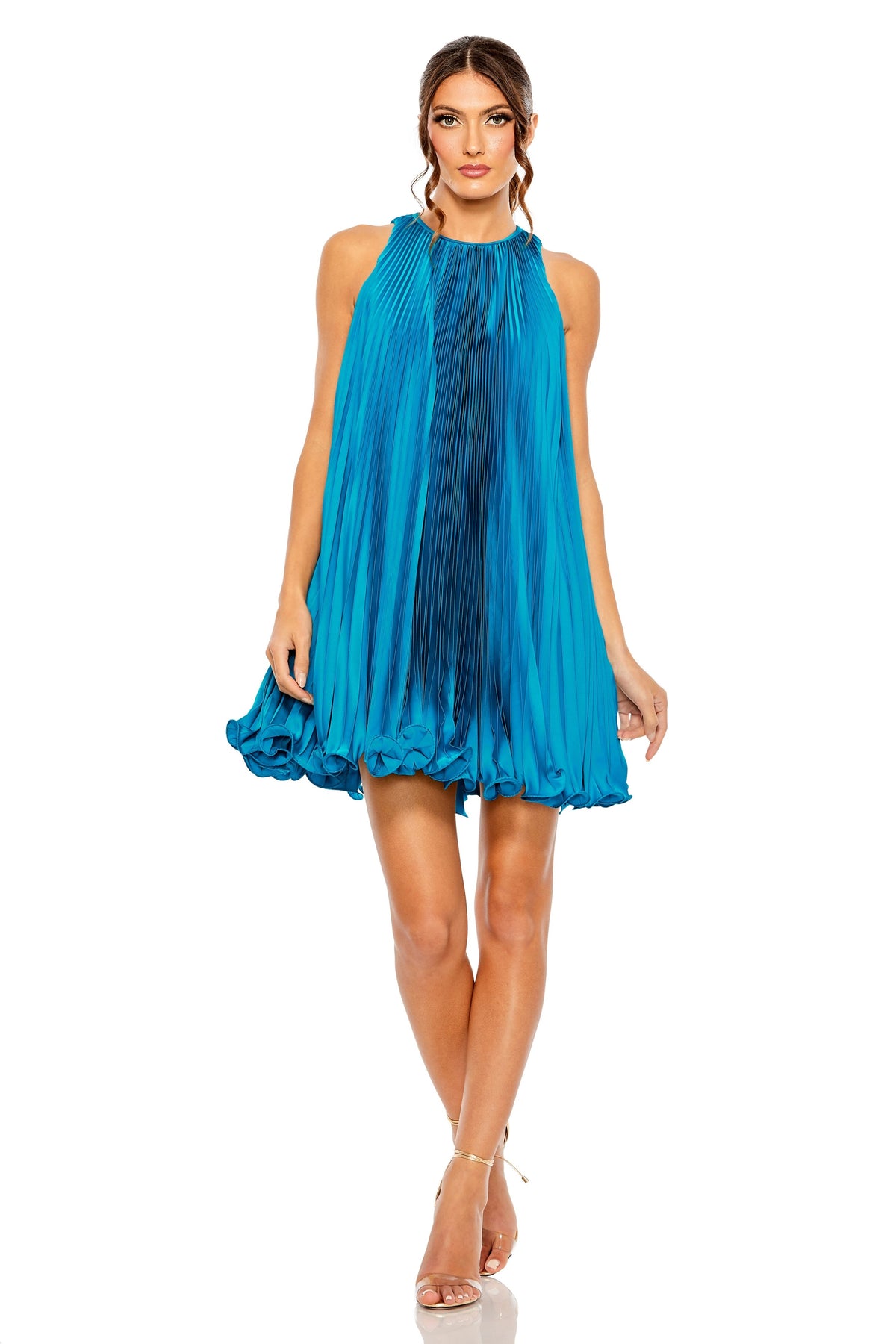 Halter Neckline Sleeveless Short Dress