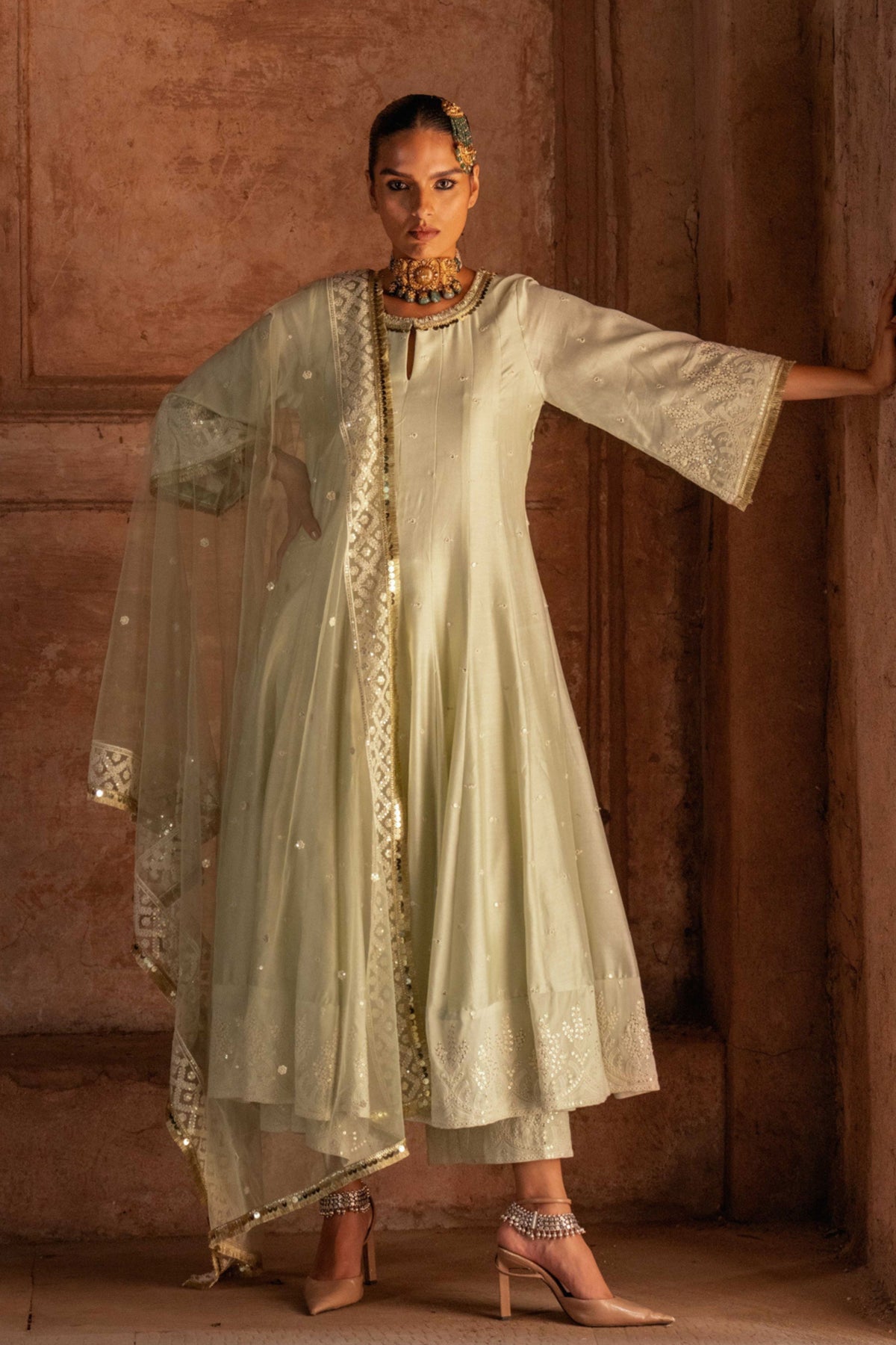 Forest Mint Anarkali Set