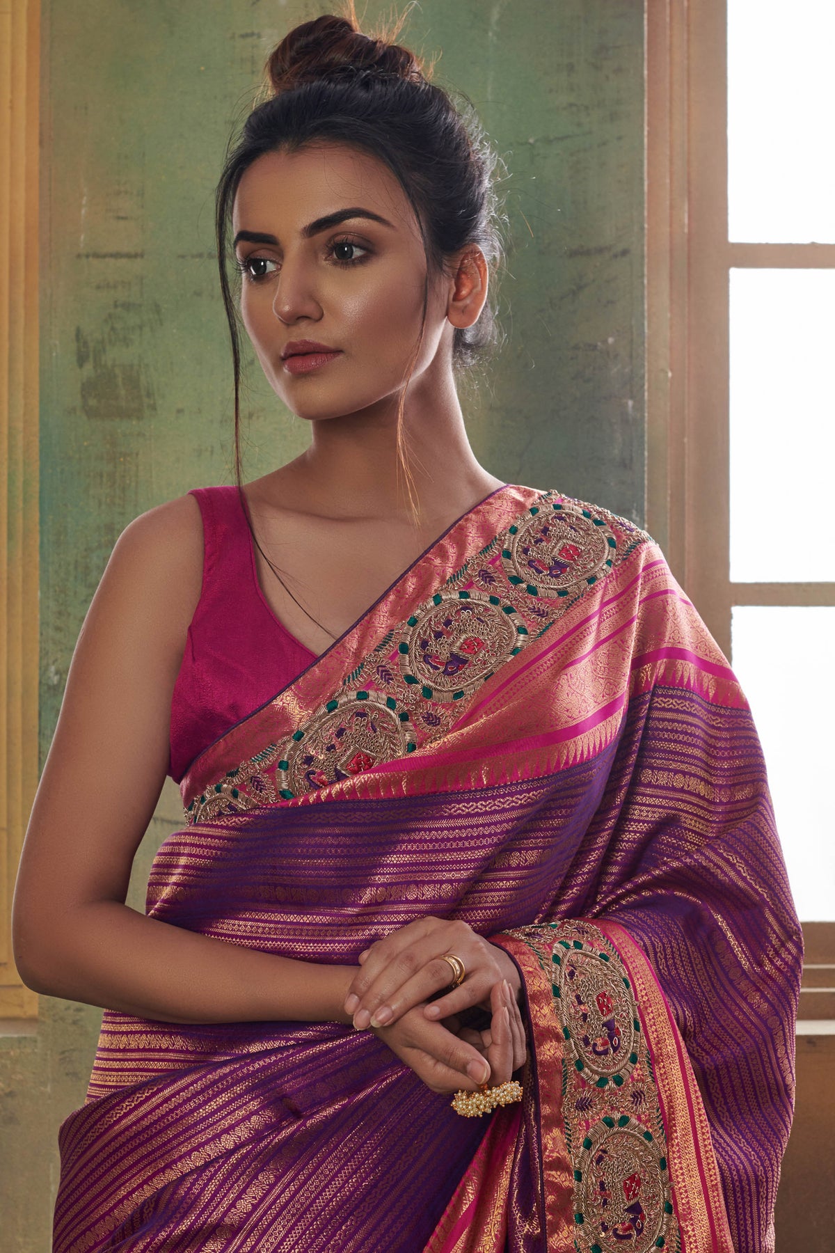 Wine Kanchipuram Saree