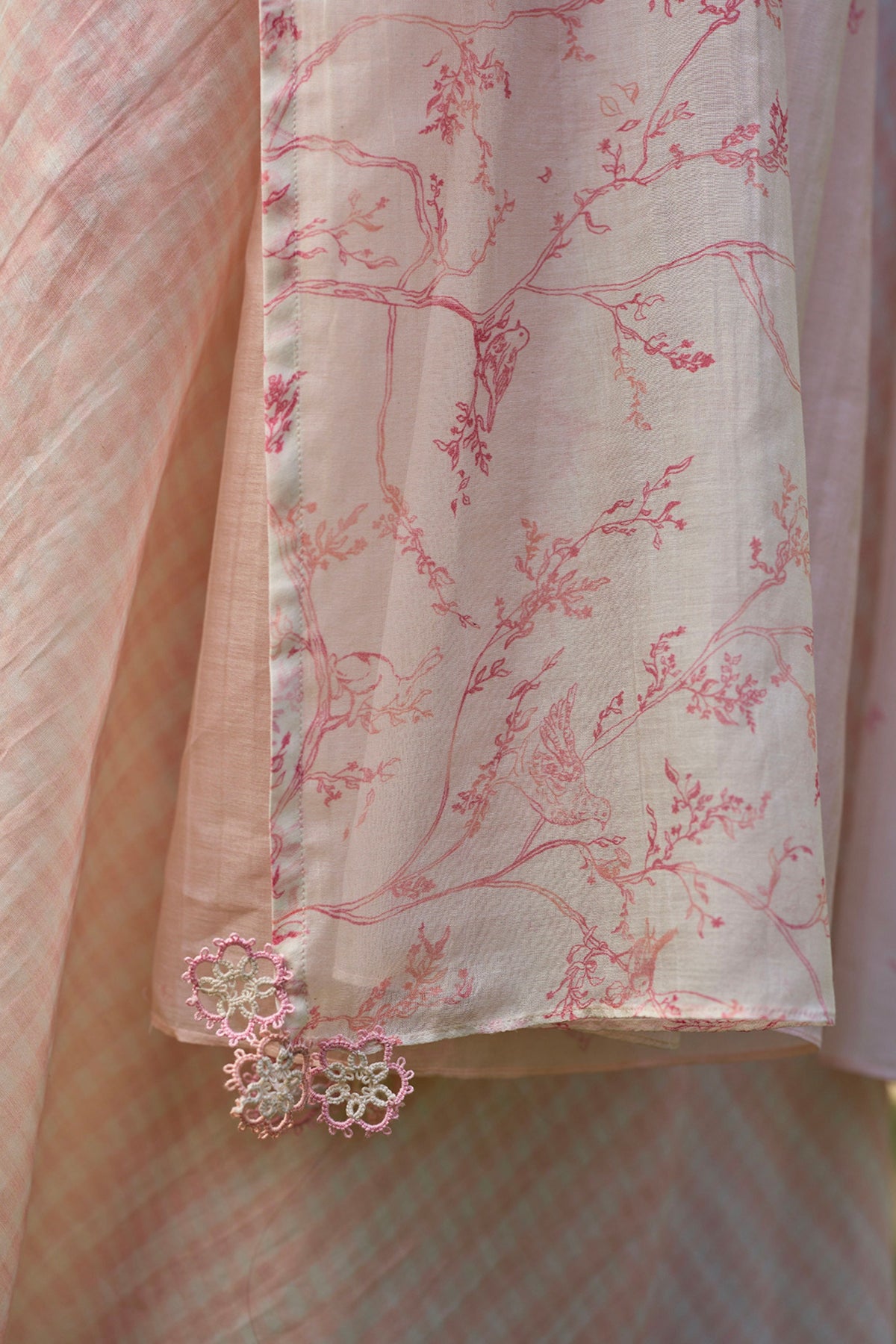 Once-upon-a-garden Pink Dupatta