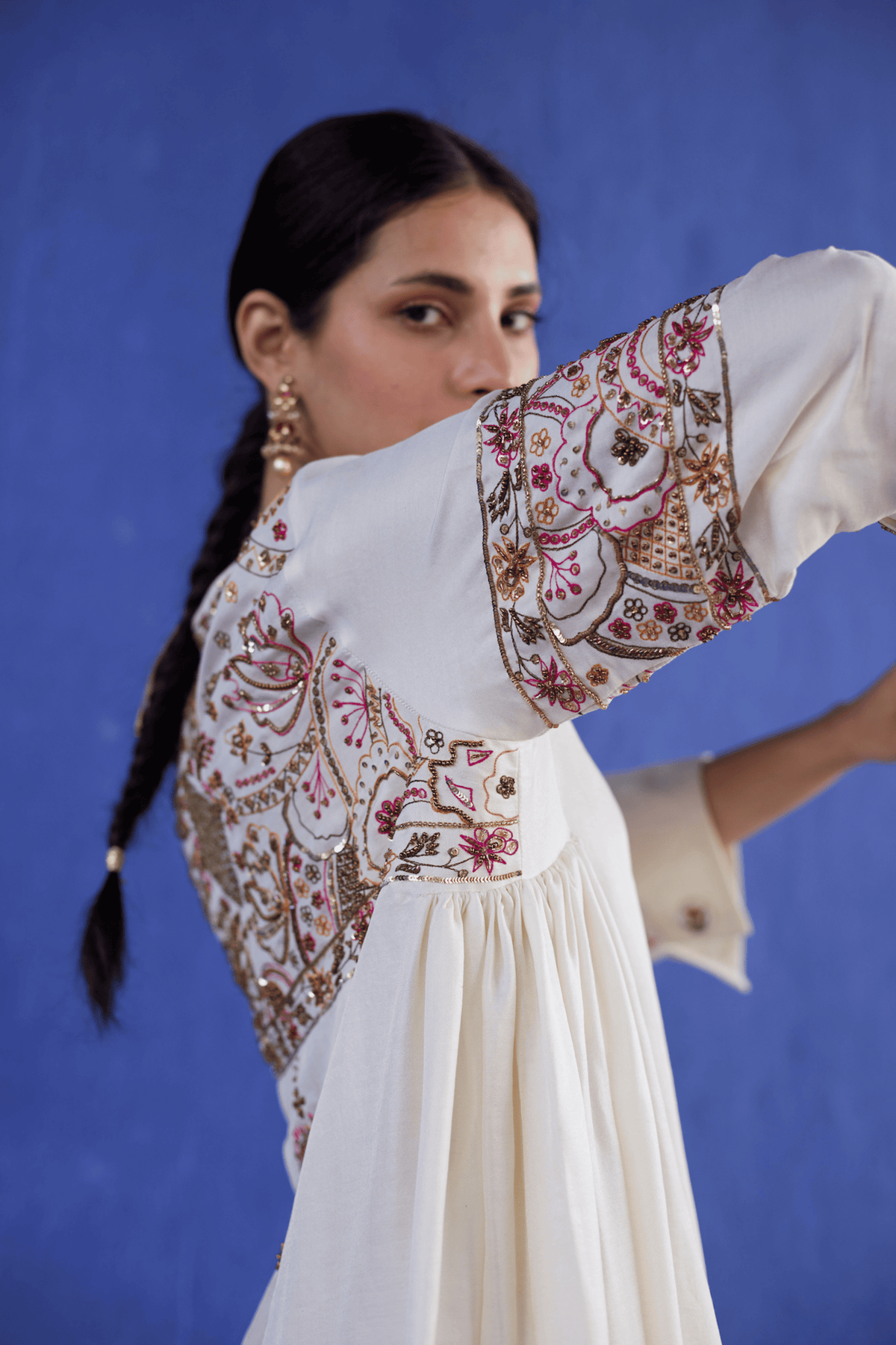 White Kaura Kurta And Pants