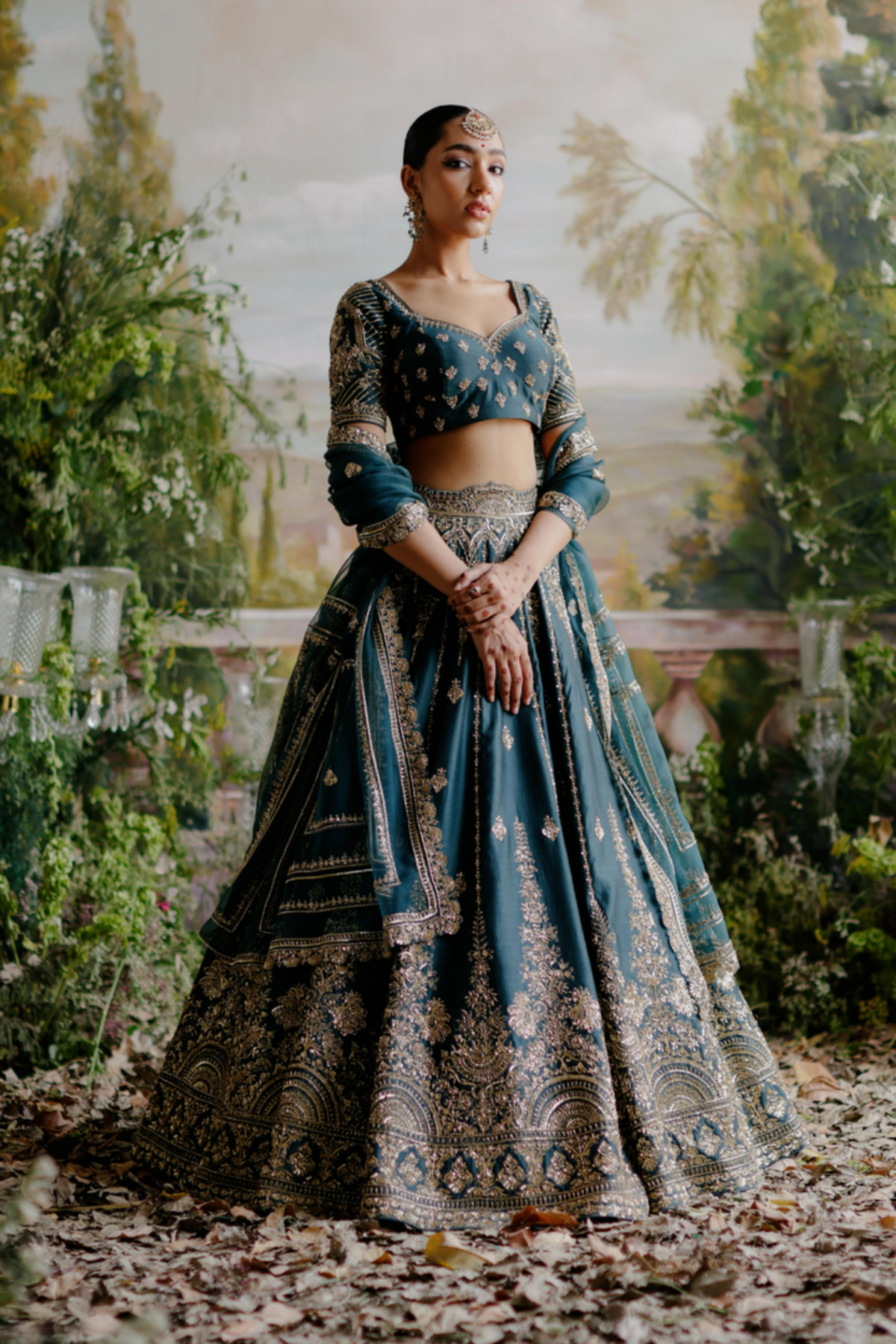 Dark Green Lehenga Set