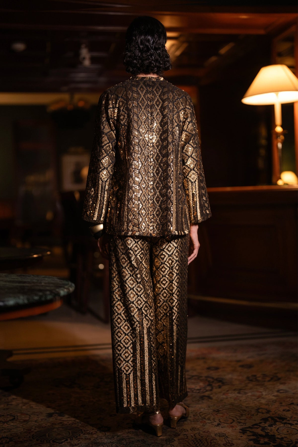Embroidered Wide-Legged Pants
