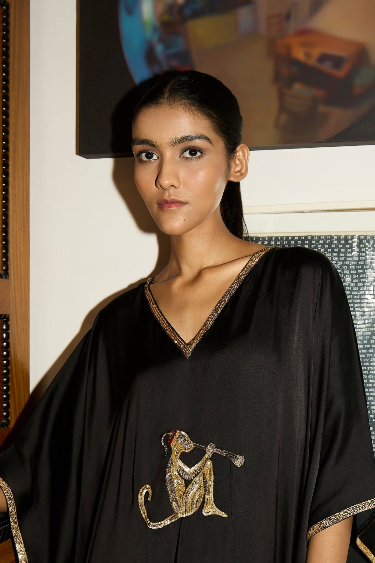 Monkey Mania Black Kaftan