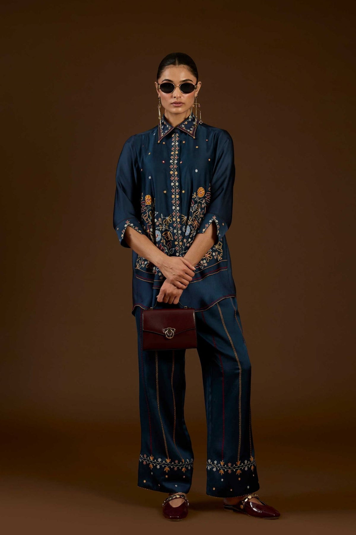 Blue Aari Co-ord Set