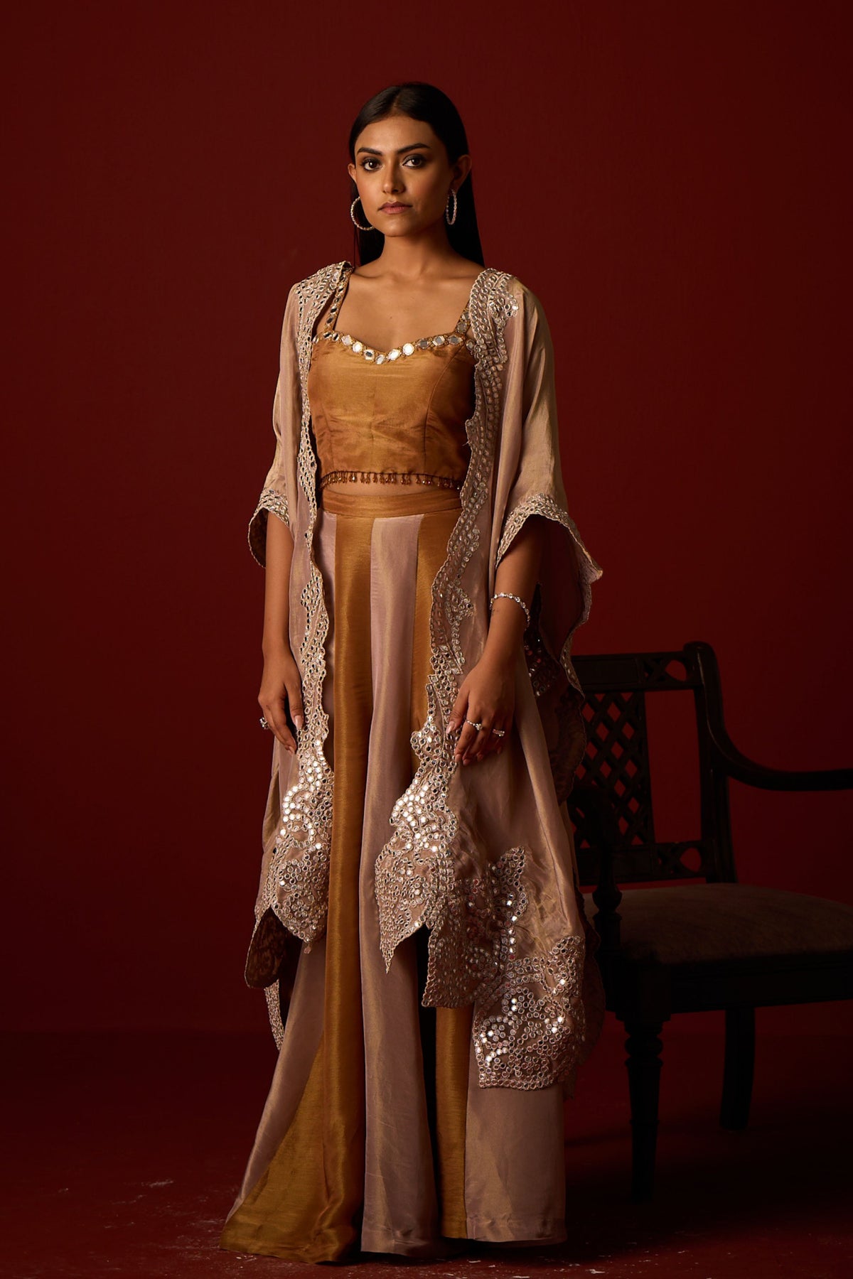 Tissue Mirror Work Cape