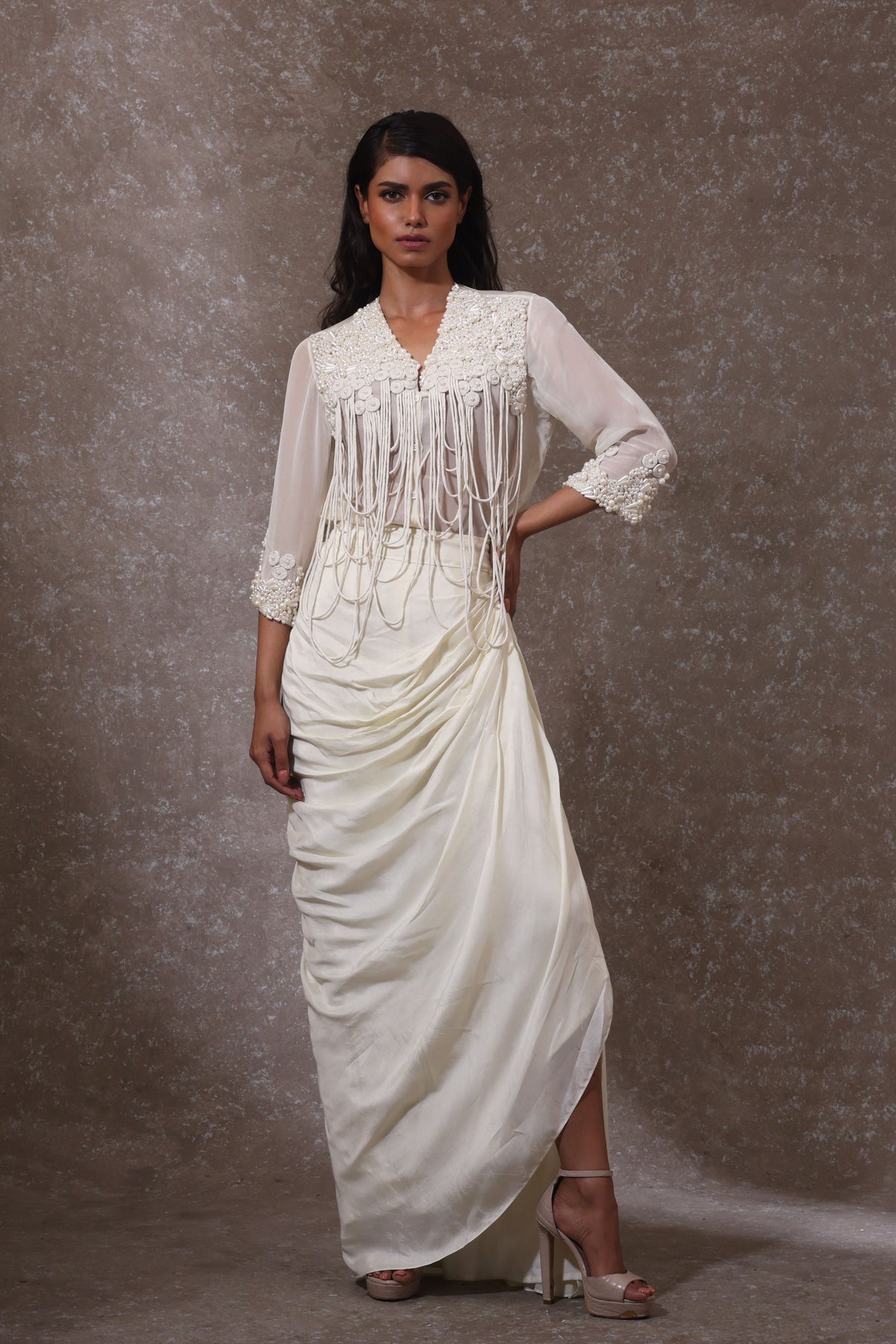 Exalté Draped Skirt Set