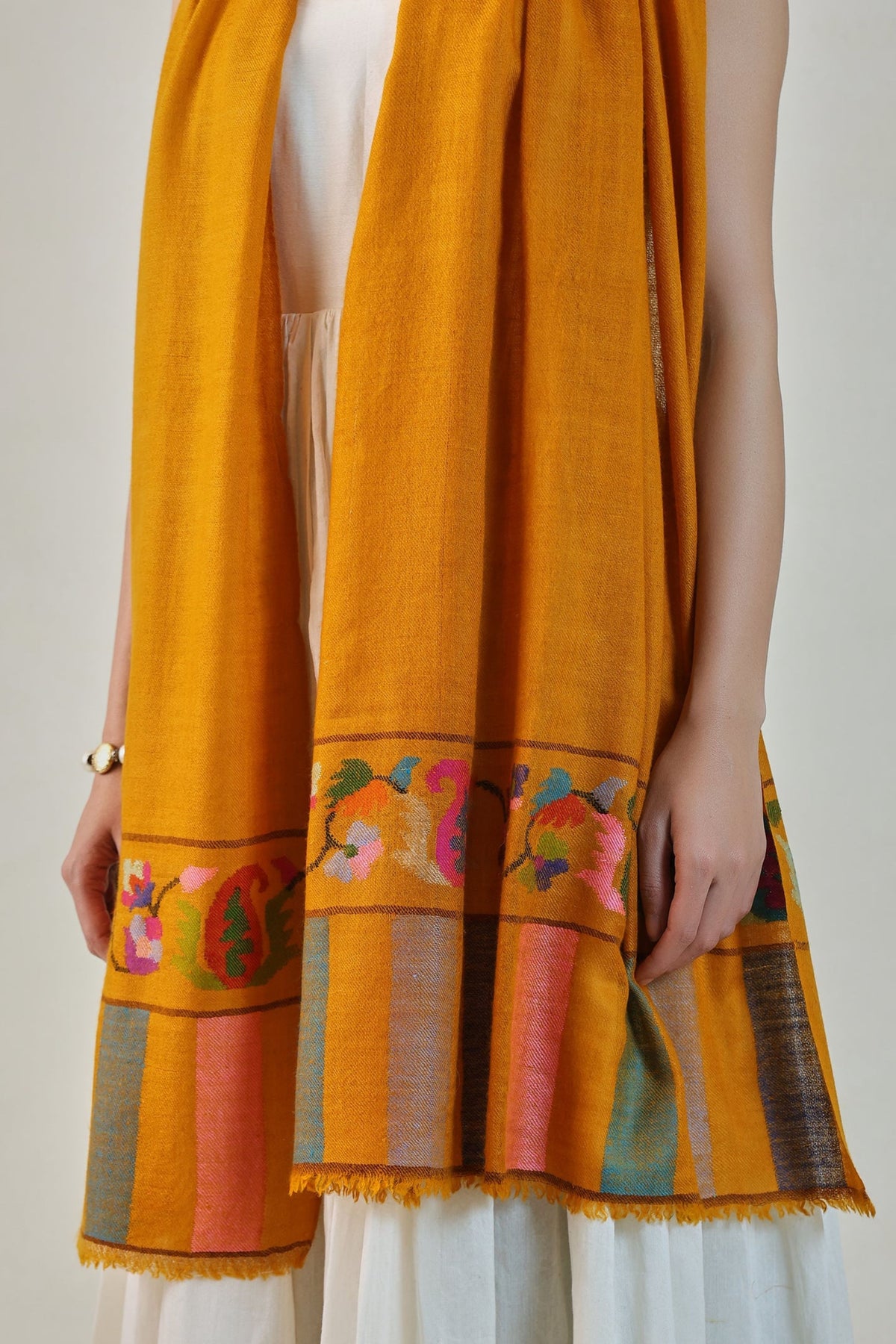 Kani Palla Mustard Stole