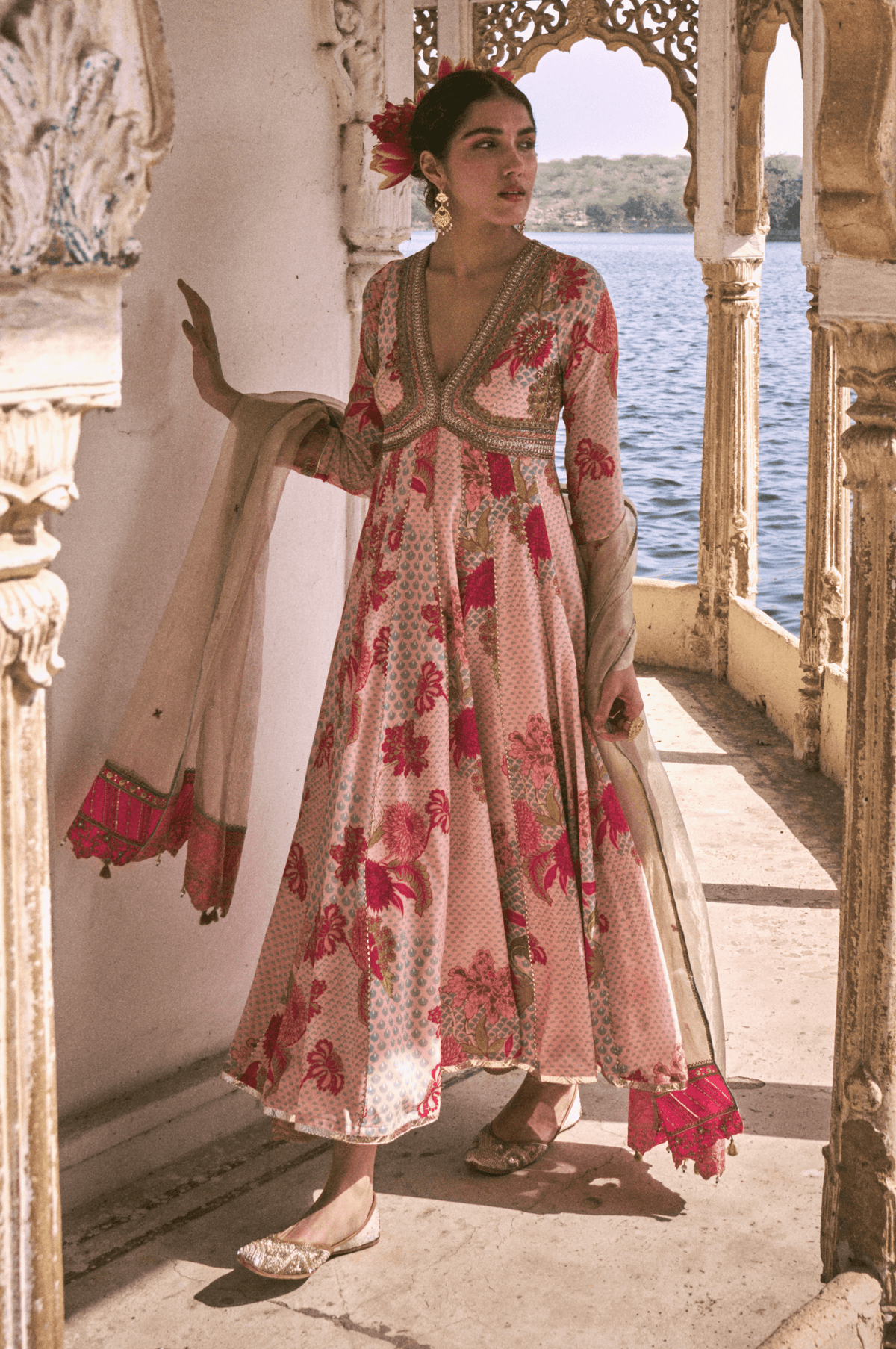 Gul Nude Pink Anarkali Set