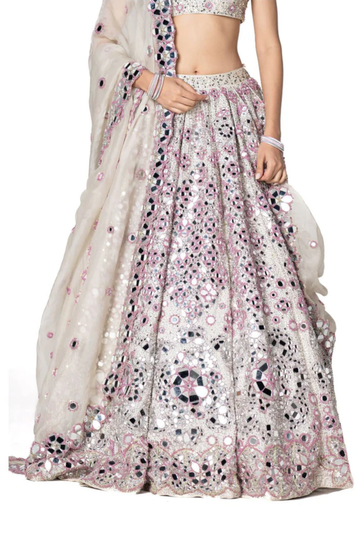 Ivory &amp; Lilac Lehenga Set