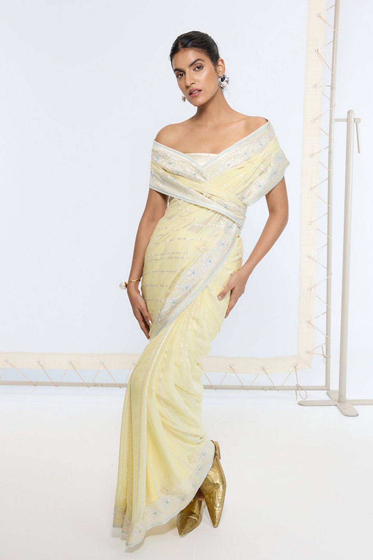 Handwoven Lemon Yellow Saree