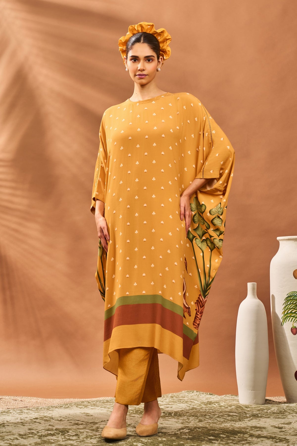 Yellow Spades Blossom Kurta Set