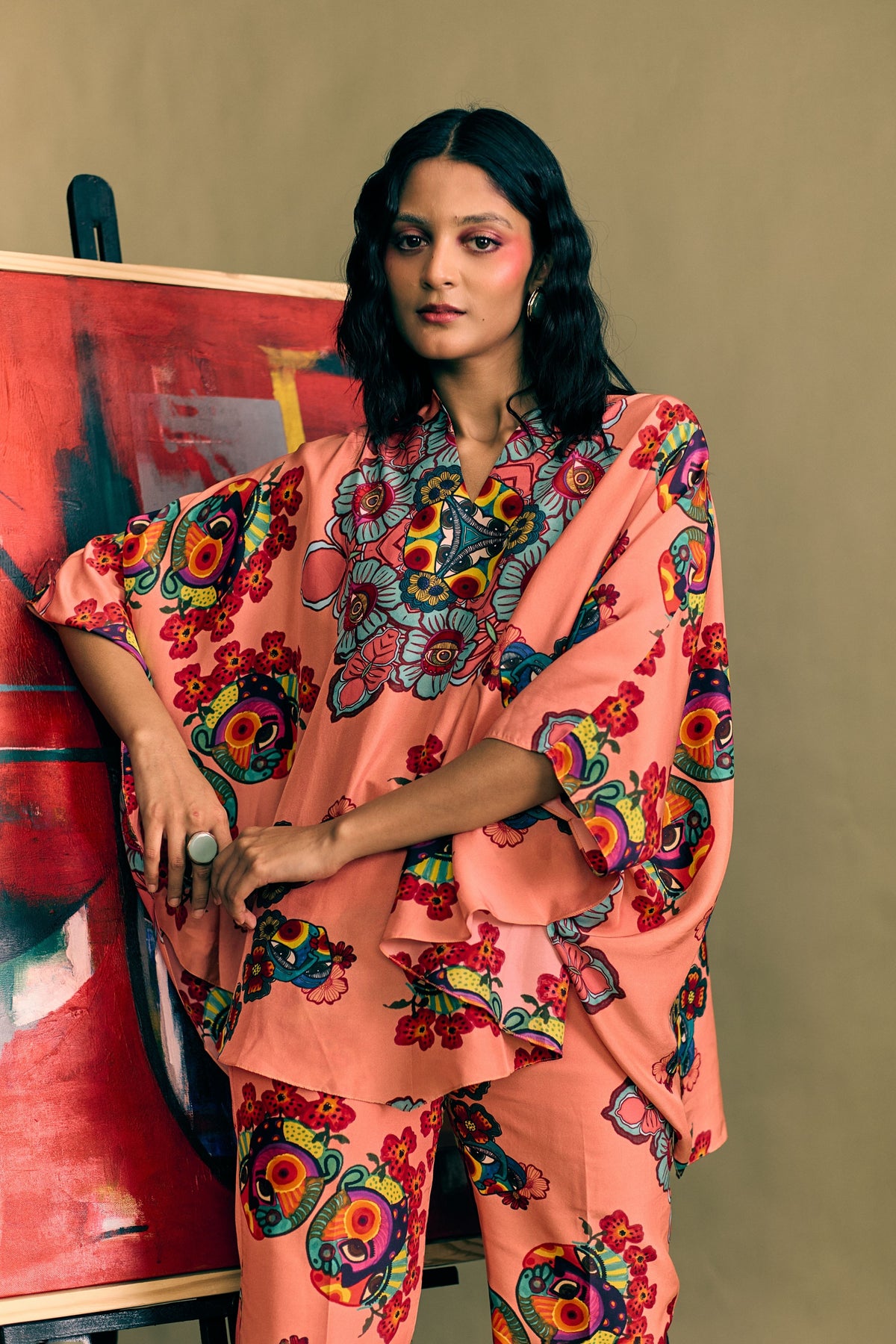 Pink Prism Printed Flared Trouser