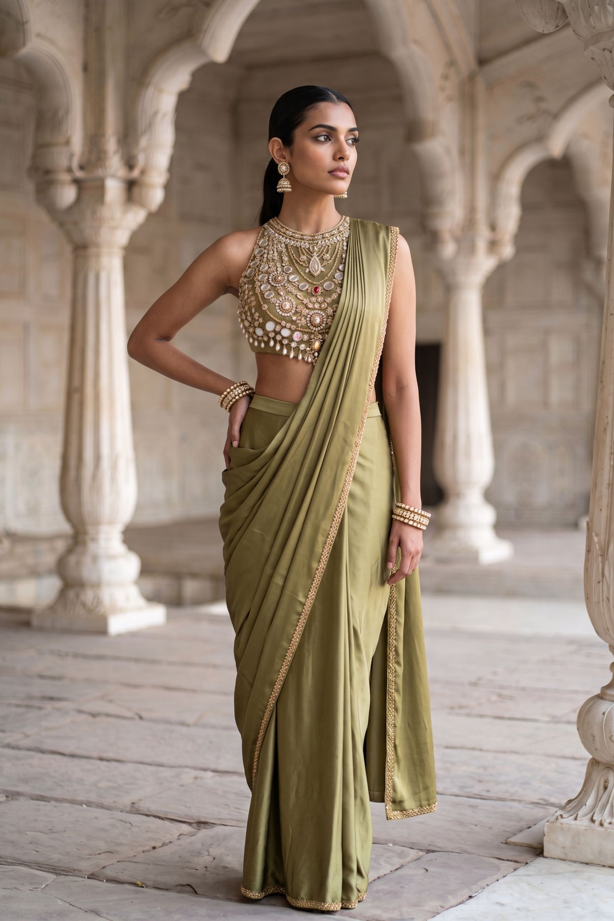 Kanan Kanti Draped Saree Set