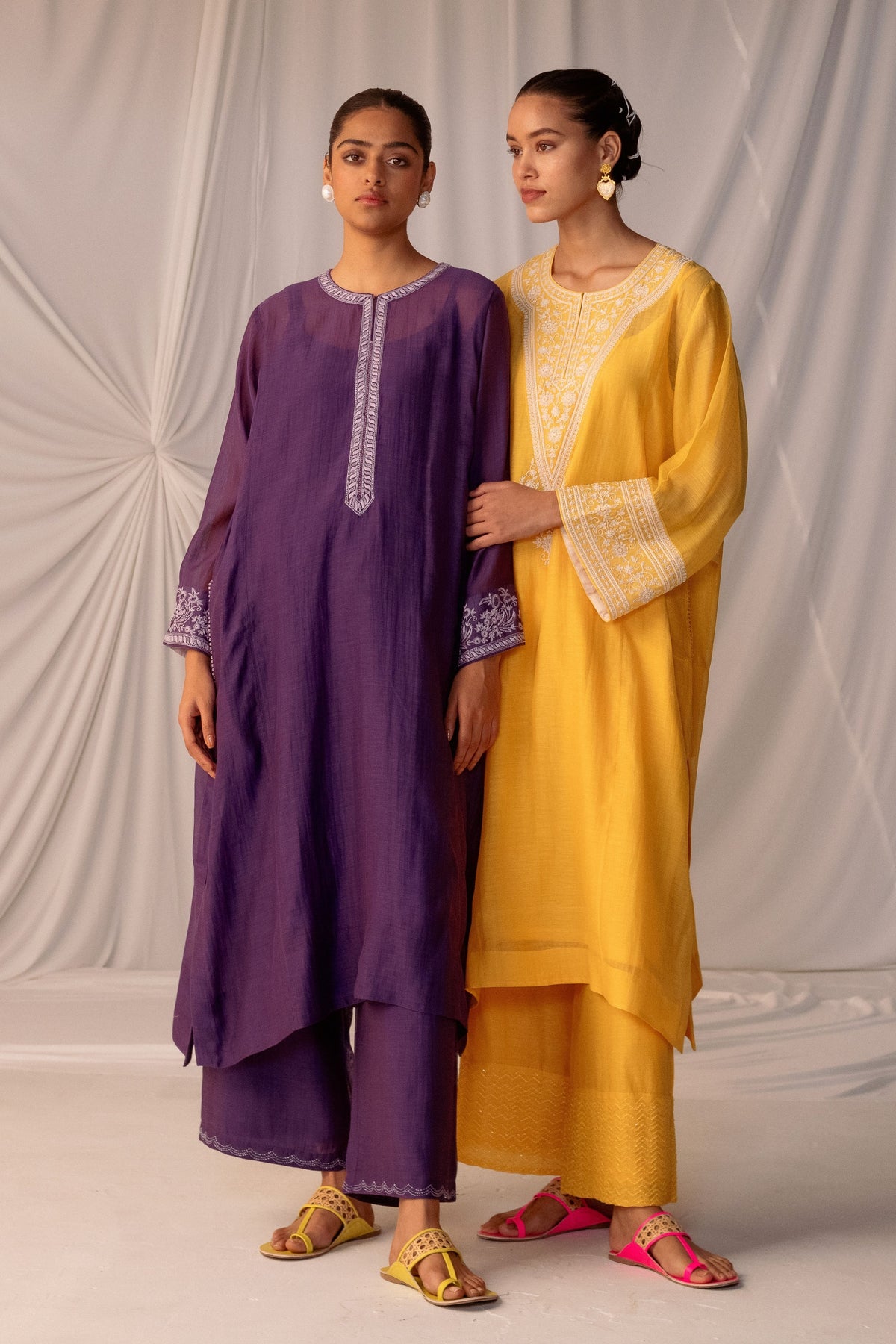 Mango Embroidered Tunic &amp; Trouser Set