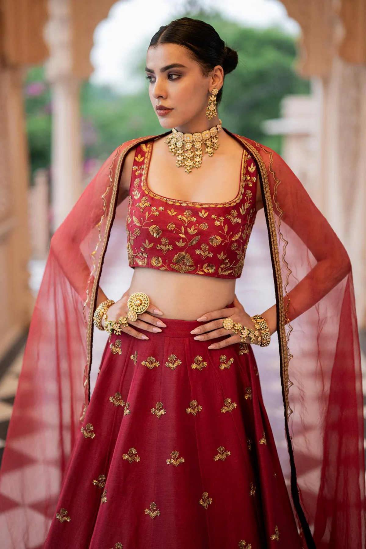 Maroon Lehenga Set