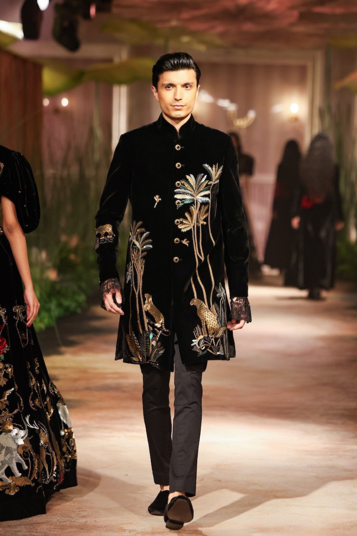 Black Mens Sherwani