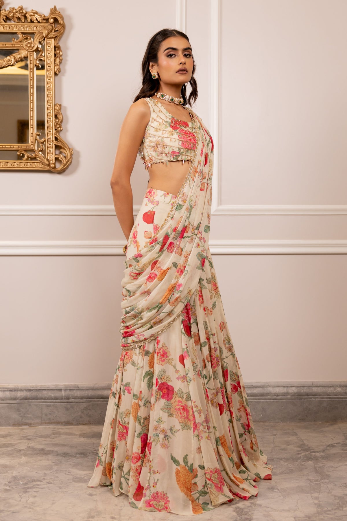 Kiara Drape Saree Set