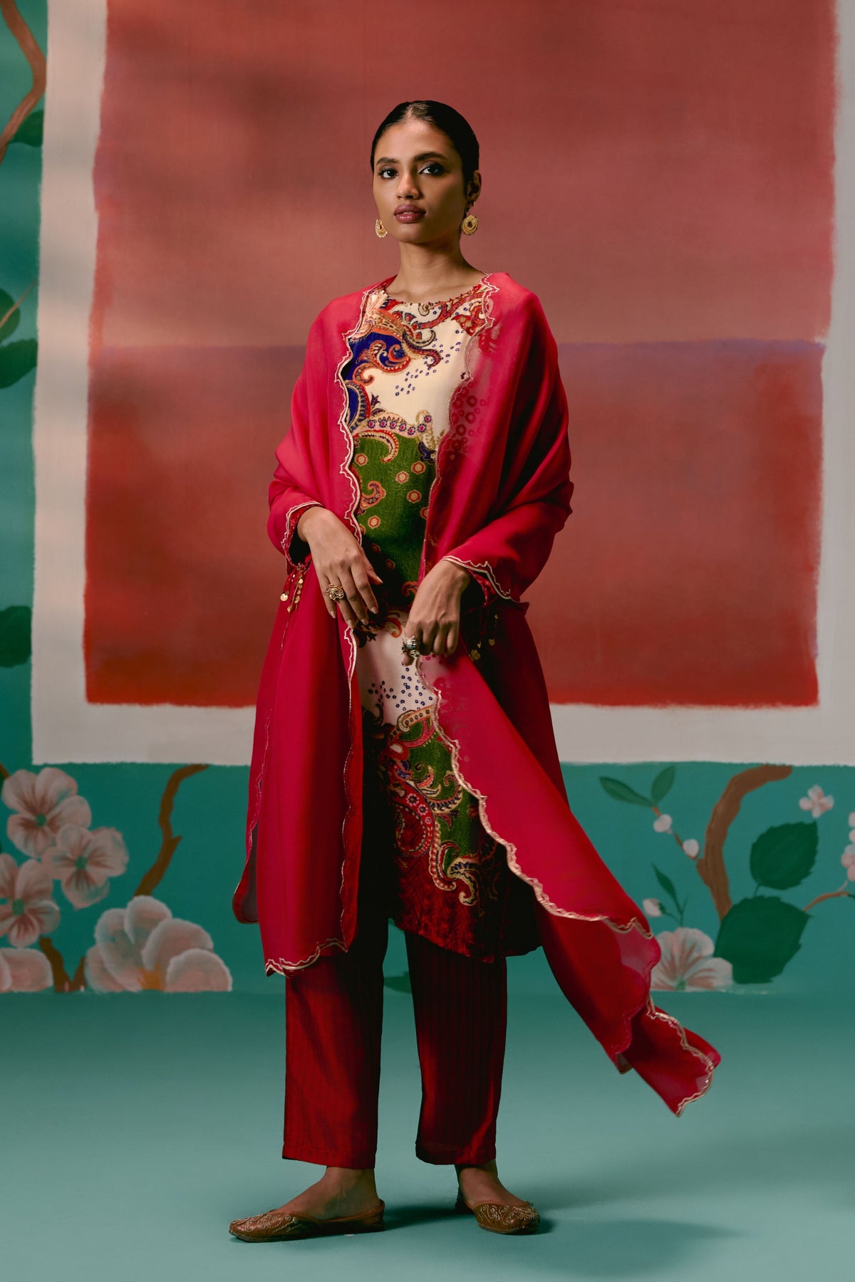 Paisley Velvet Kurta Set