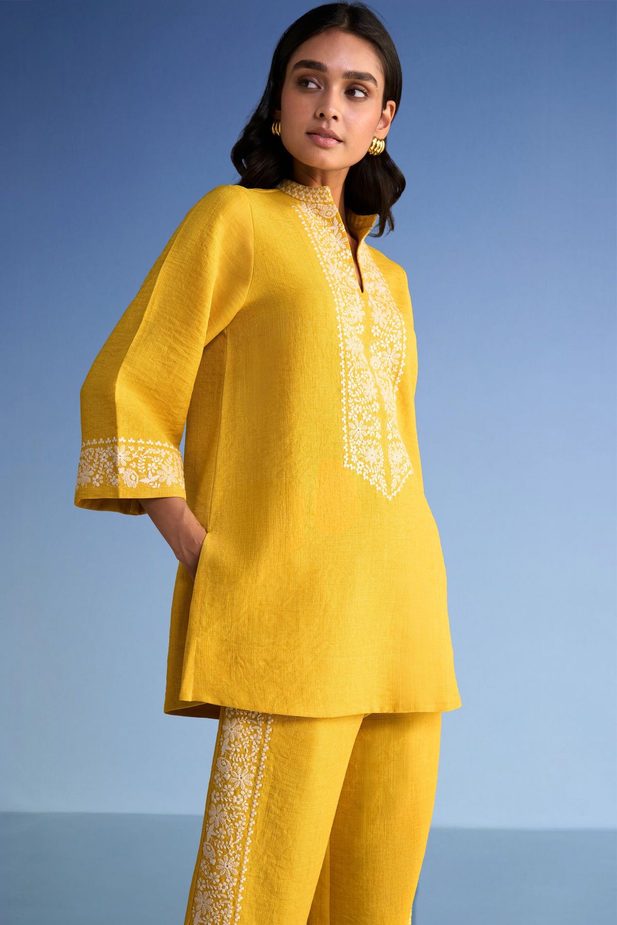 Embroidered Longline Top