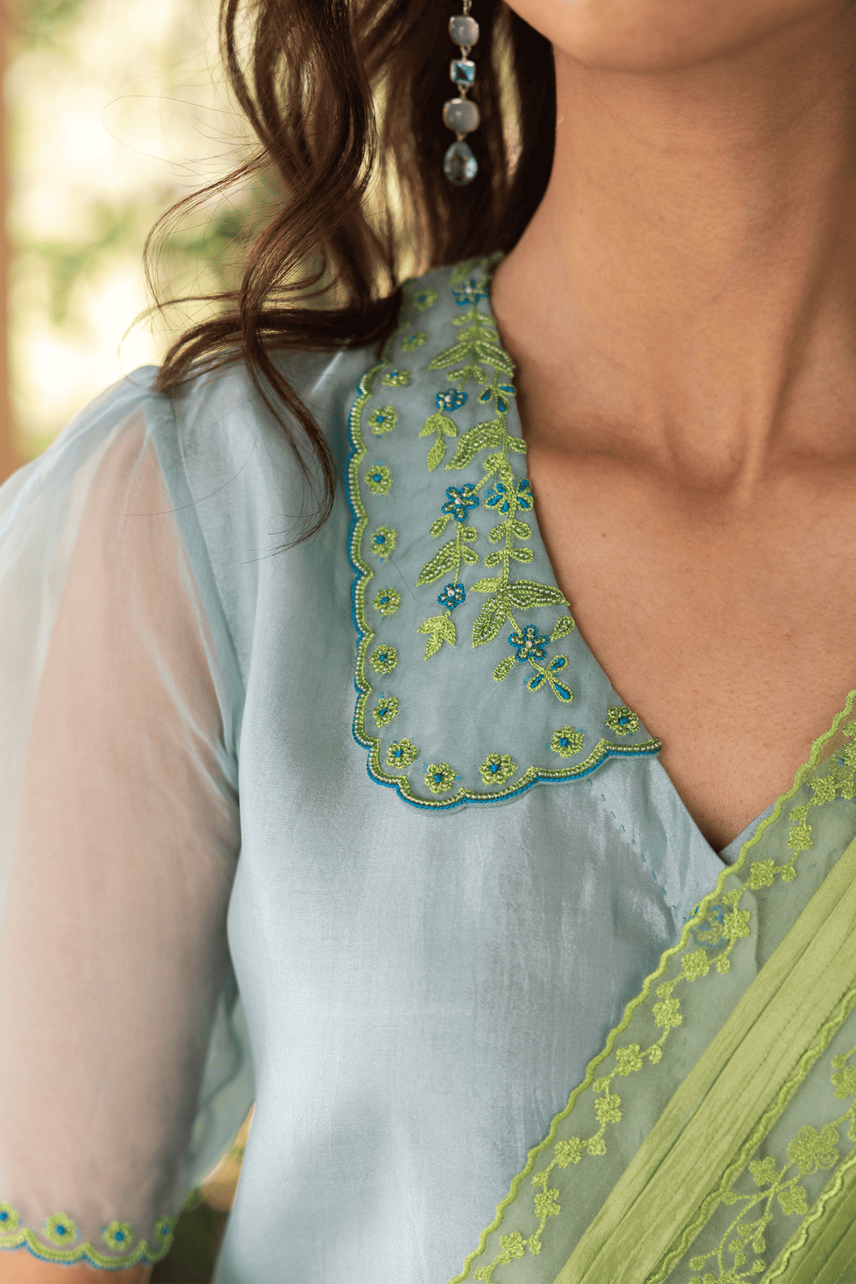 Whispering Ivy Green Saree