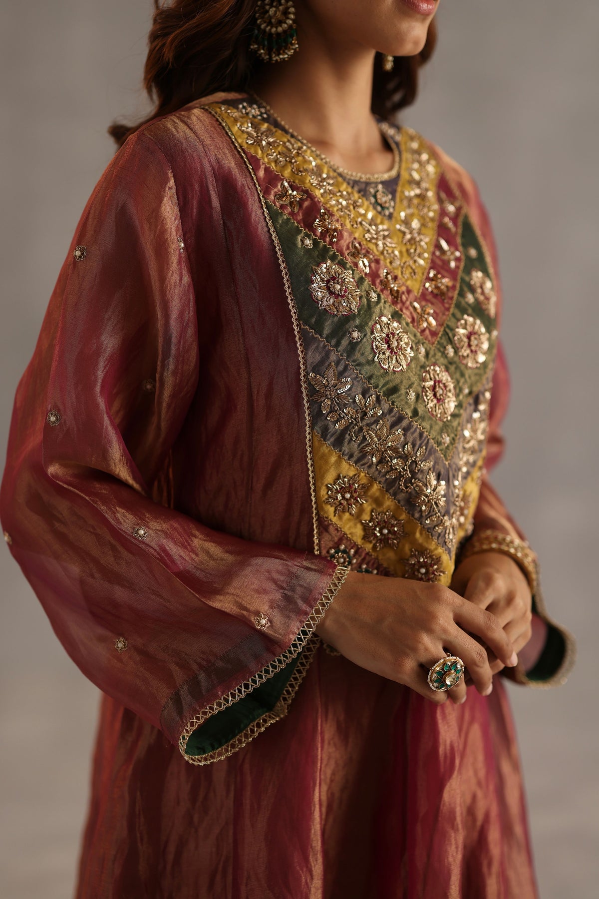 Navratna Garnet Kurta Set