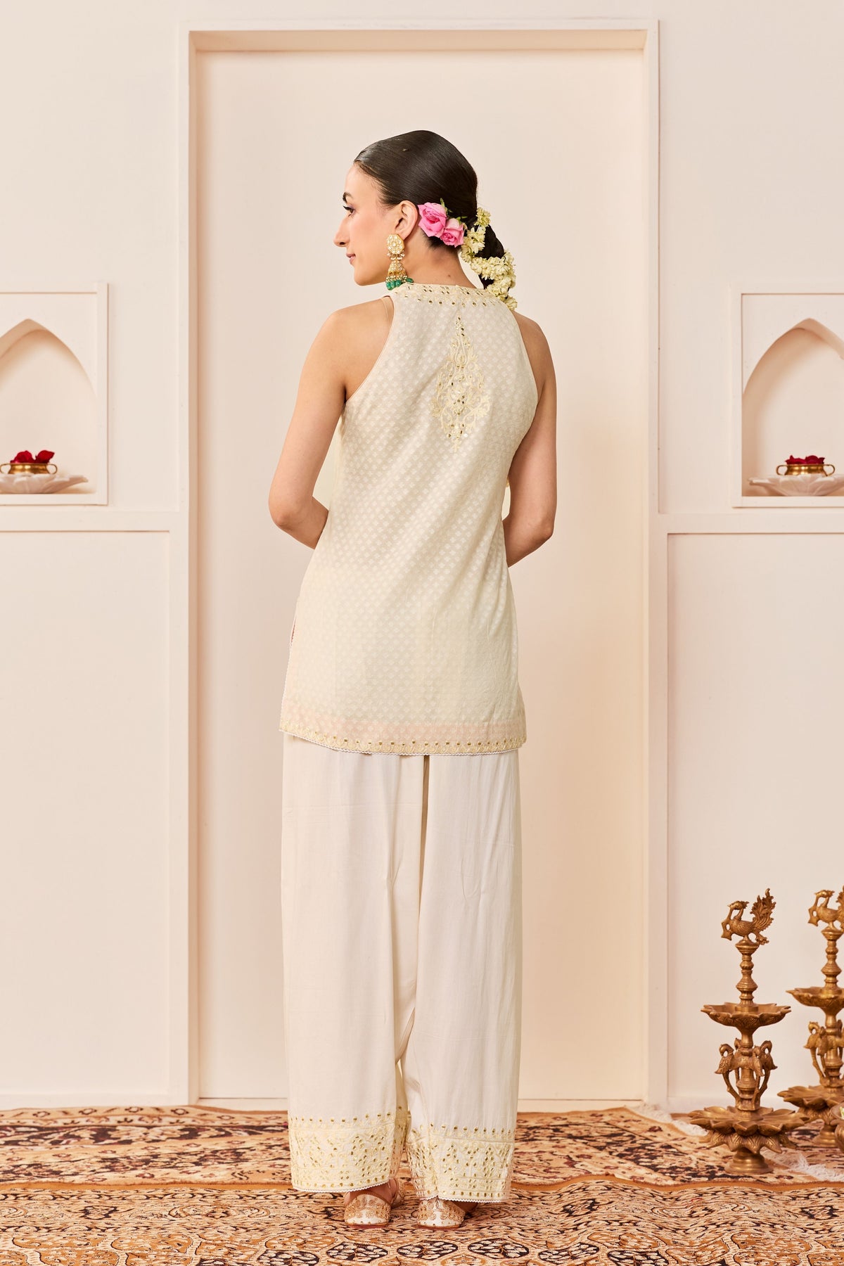 Miral Daisy Ivory Short Kurta Set