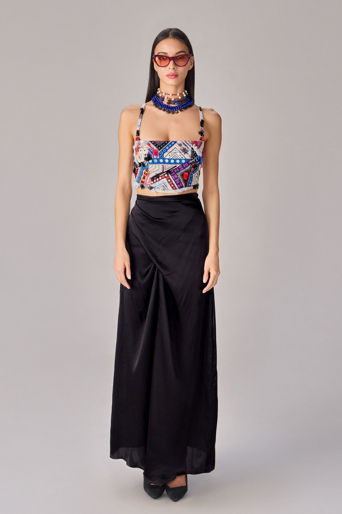 Square Neck Multi Colour Bustier